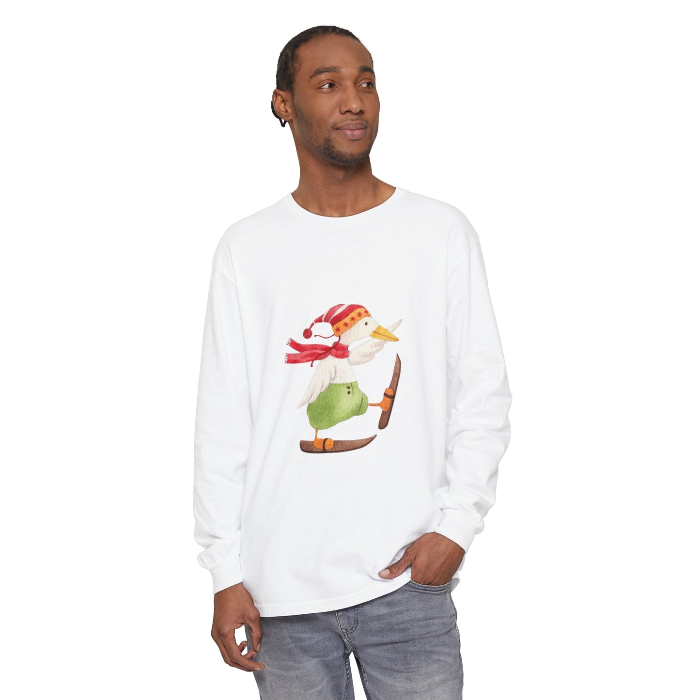 Ski Duck Unisex Garment-dyed Long Sleeve T-Shirt