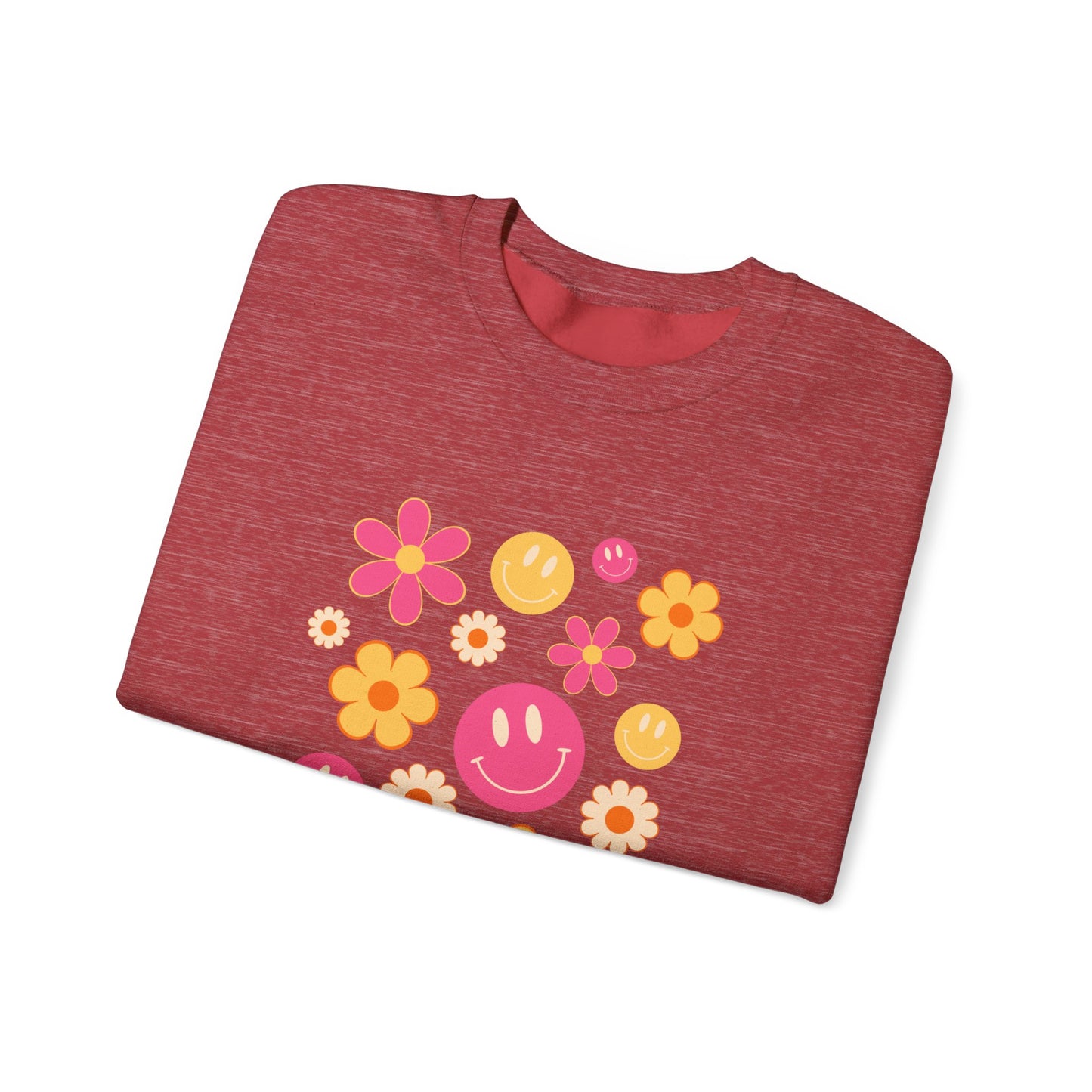 The 70’s Happy Floral Unisex Heavy Blend™ Crewneck Sweatshirt