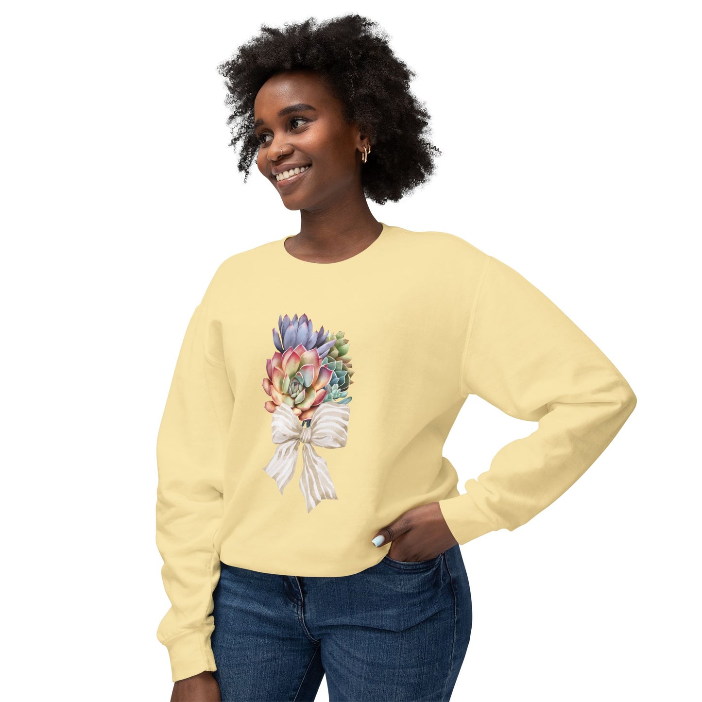 Succulent Celebration Unisex Lightweight Crewneck Sweatshirt