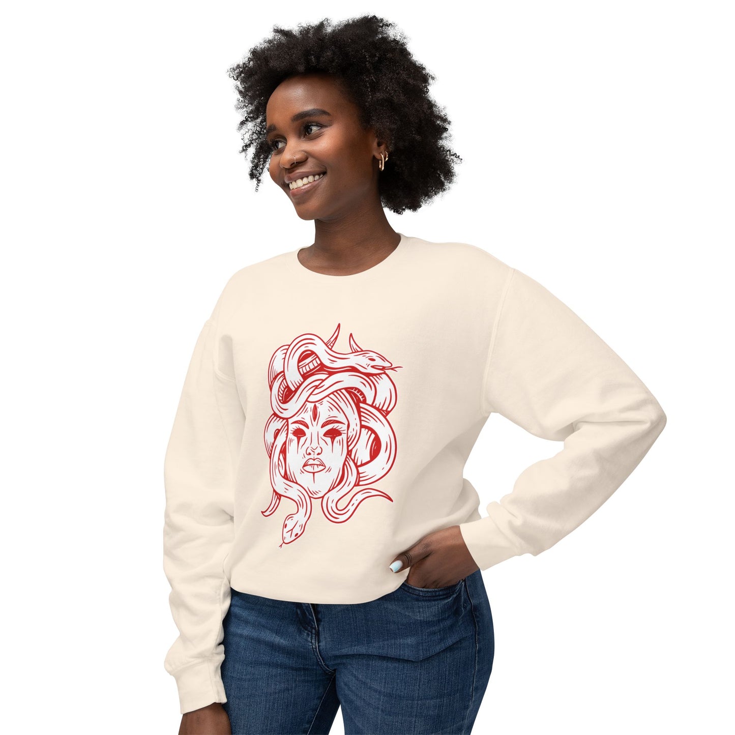 Medusa Unisex Lightweight Crewneck Sweatshirt