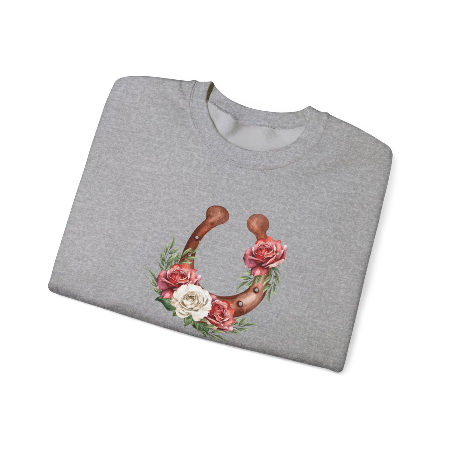 Floral Horseshoe Unisex Heavy Blend™ Crewneck Sweatshirt