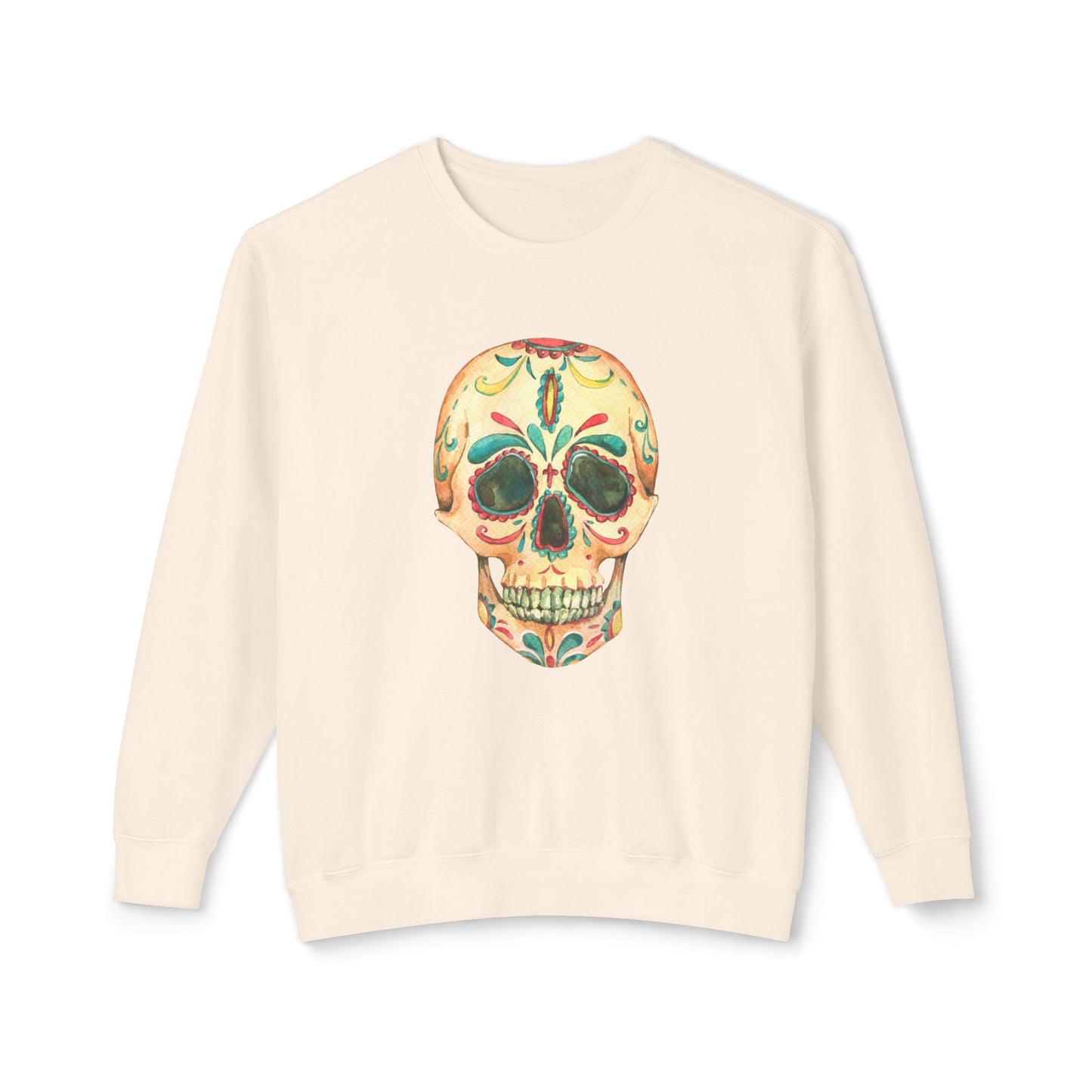 Sugar Skull Unisex Lightweight Crewneck Sweatshirt