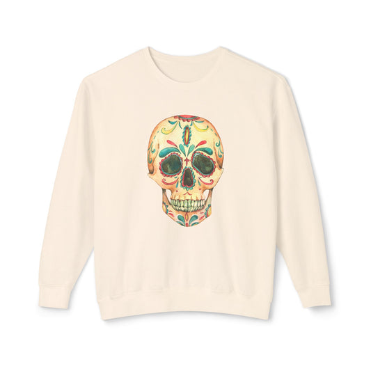 Sugar Skull Unisex Lightweight Crewneck Sweatshirt