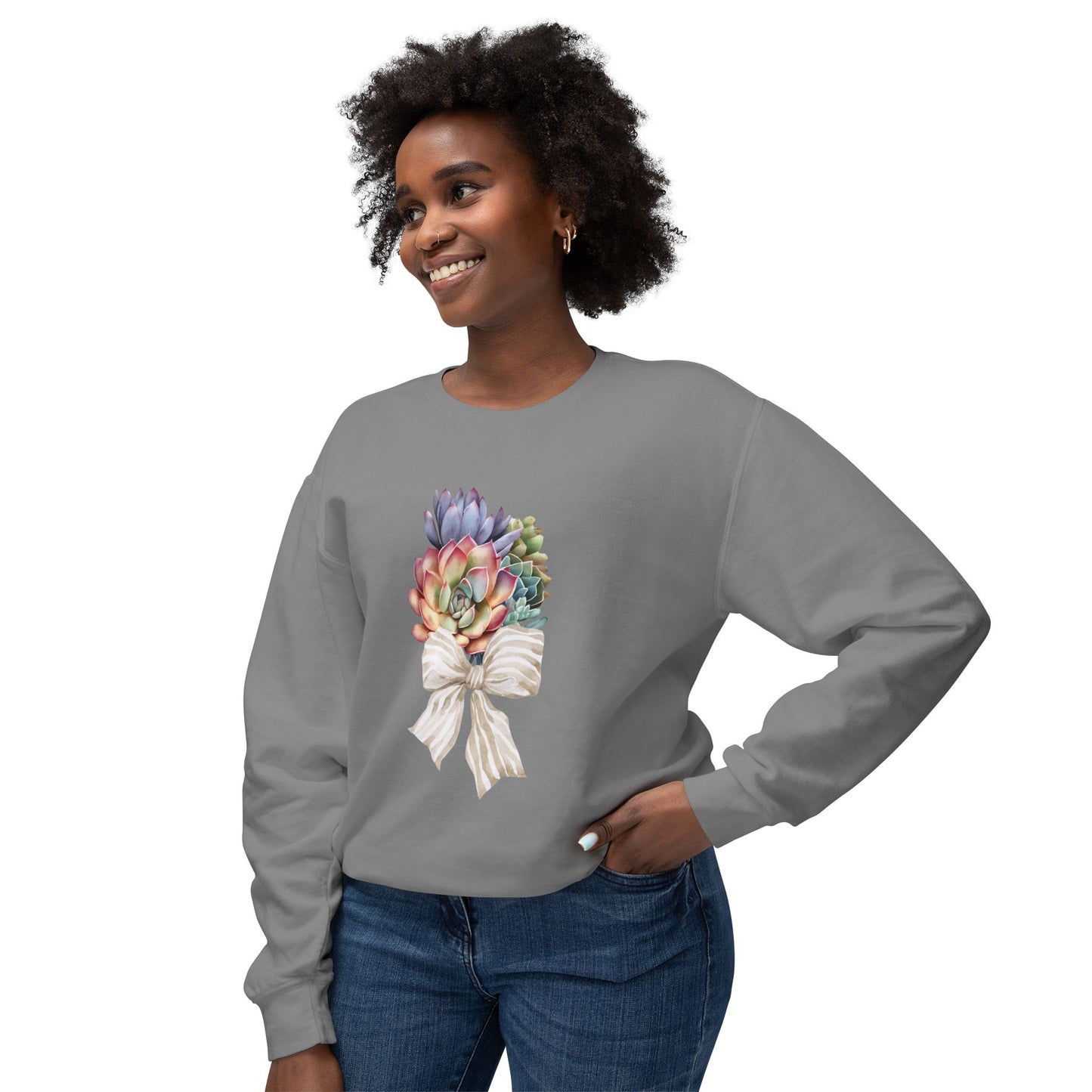 Succulent Celebration Unisex Lightweight Crewneck Sweatshirt