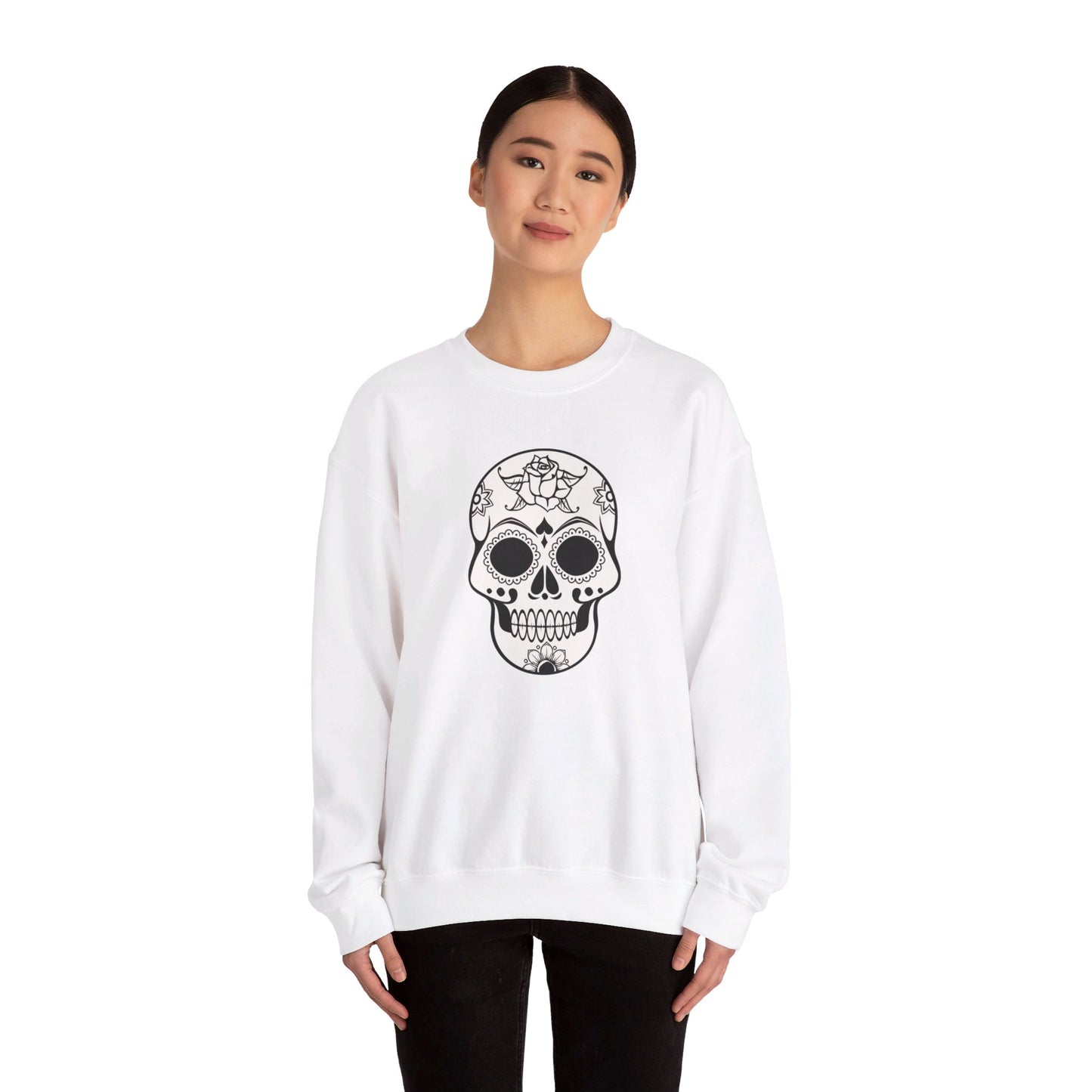 BW Skull Unisex Heavy Blend™ Crewneck Sweatshirt