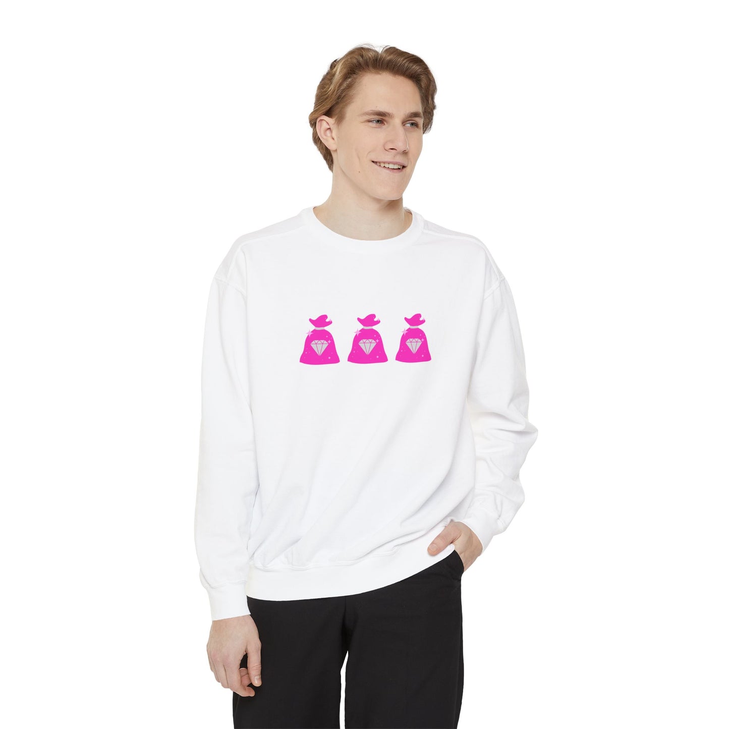 Pink Money Bags Unisex Garment-Dyed Sweatshirt