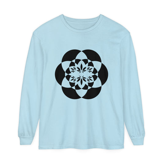 Flower for Life Unisex Garment-dyed Long Sleeve T-Shirt