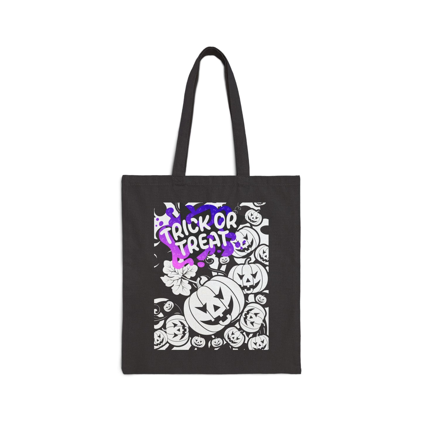 Stencil Pumpkins Trick or Treat Cotton Canvas Tote Bag