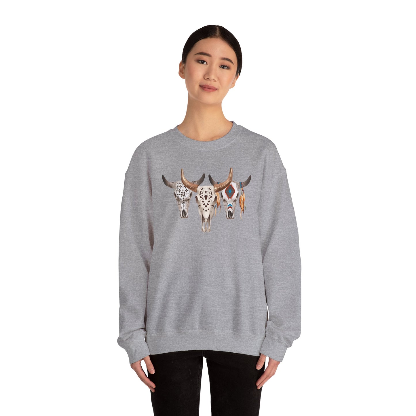 Bull Headed Trio Unisex Heavy Blend™ Crewneck Sweatshirt