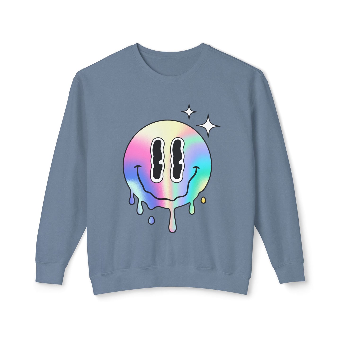 Smiley Melt Unisex Lightweight Crewneck Sweatshirt