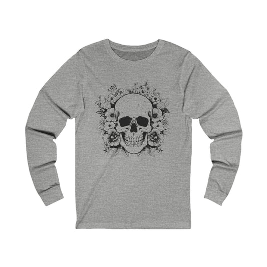 Inked Skull Flowers II Unisex Jersey Long Sleeve Tee