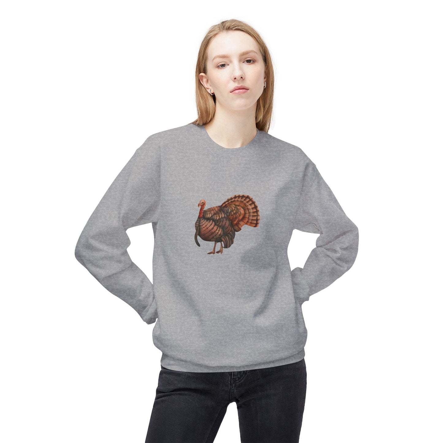 Painted Turkey Unisex Midweight Softstyle Fleece Crewneck Sweatshirt