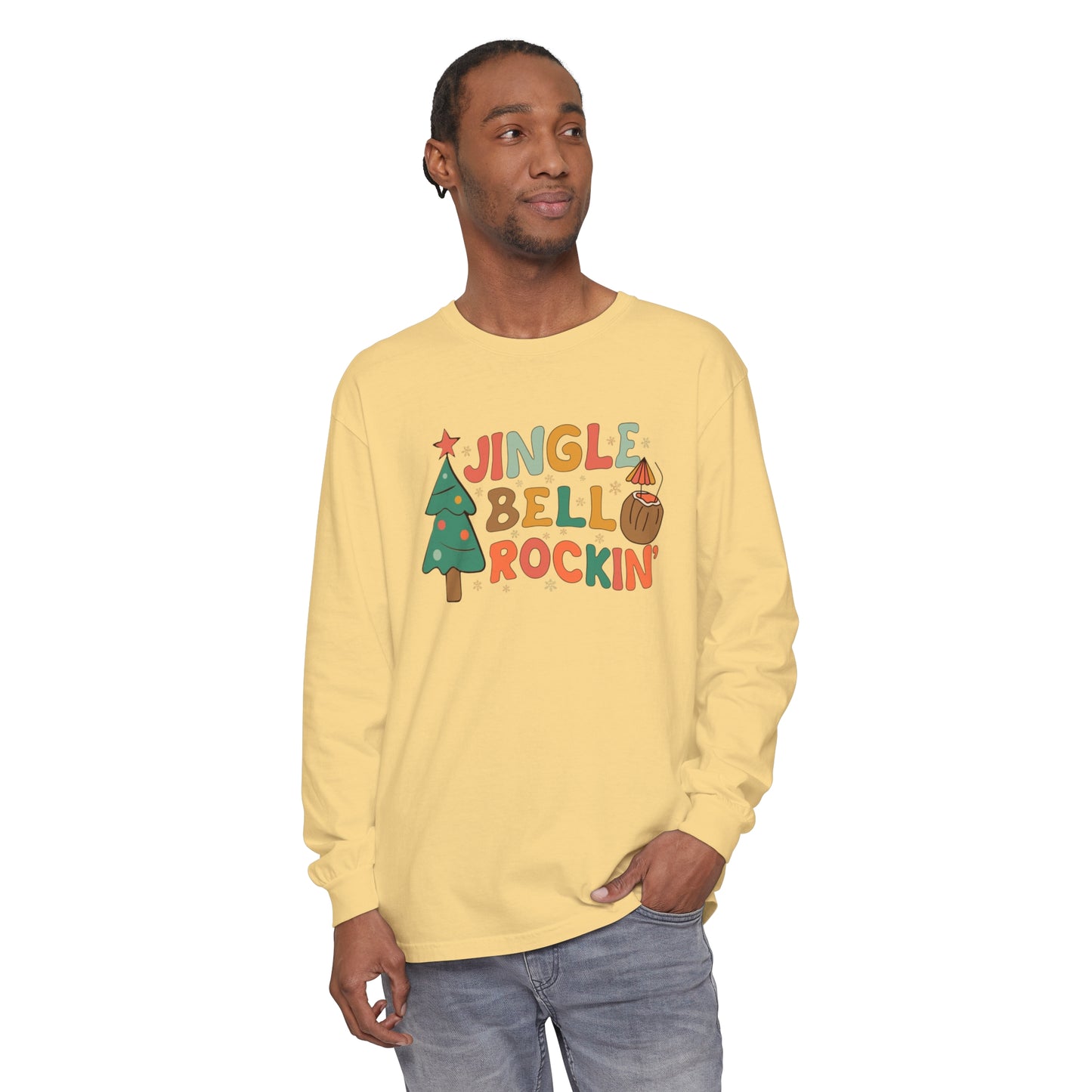 Jingle Bell Rockin Unisex Garment-dyed Long Sleeve T-Shirt