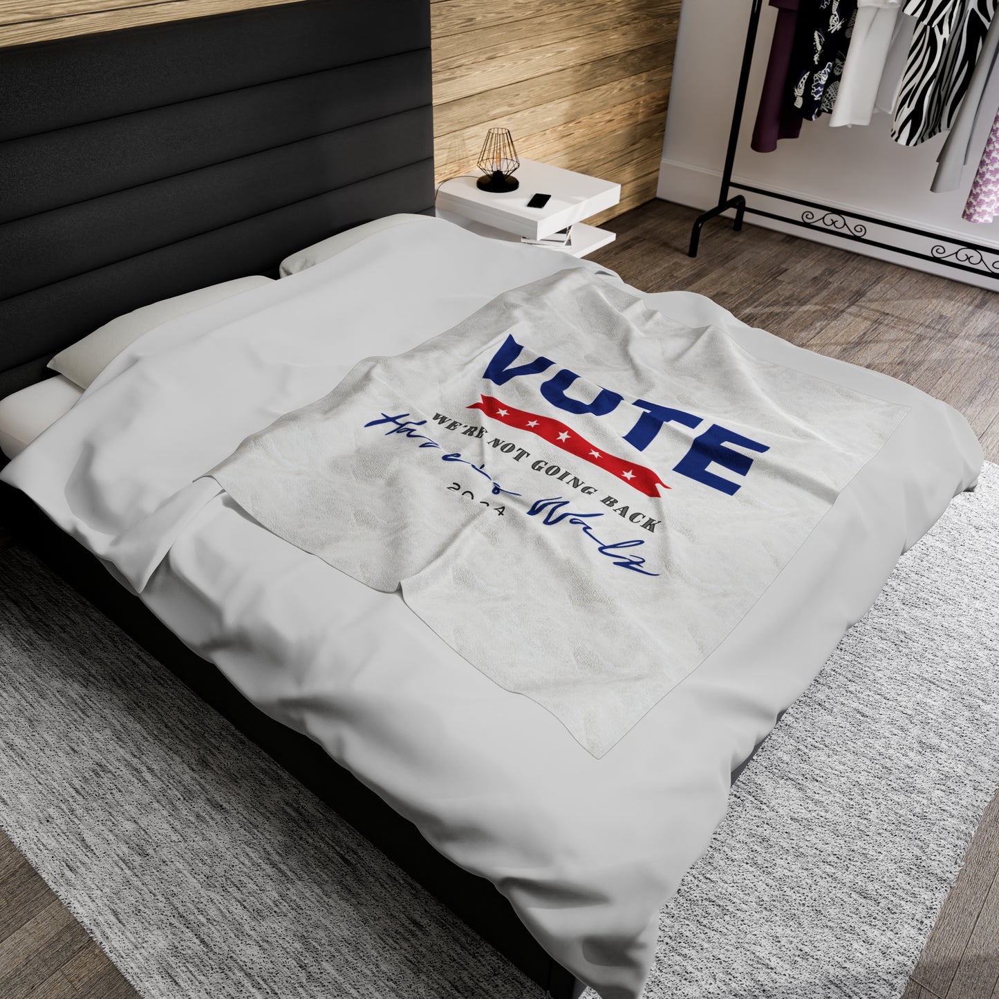 Vote 2024 Velveteen Plush Blanket