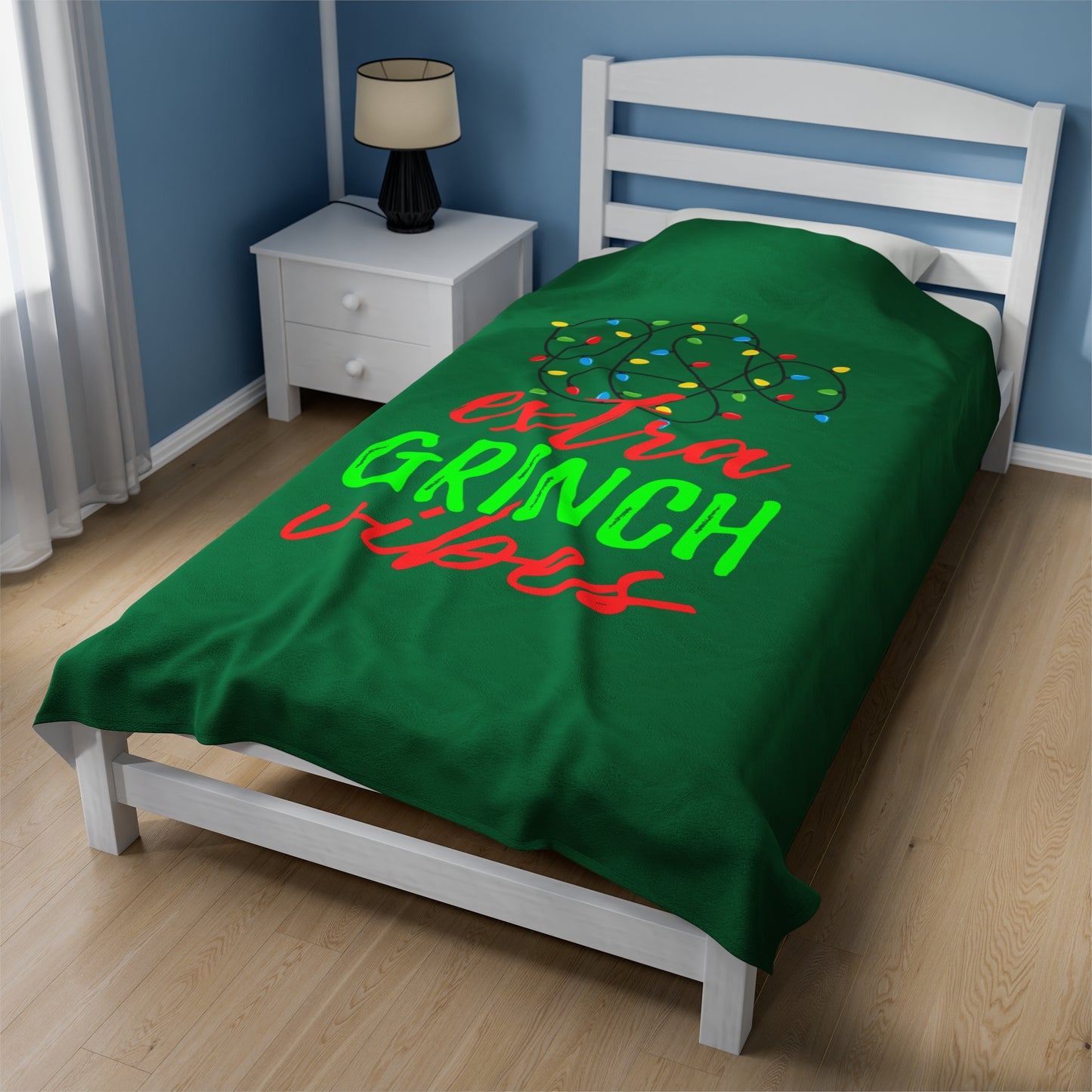 Grinch Vibes Velveteen Plush Blanket