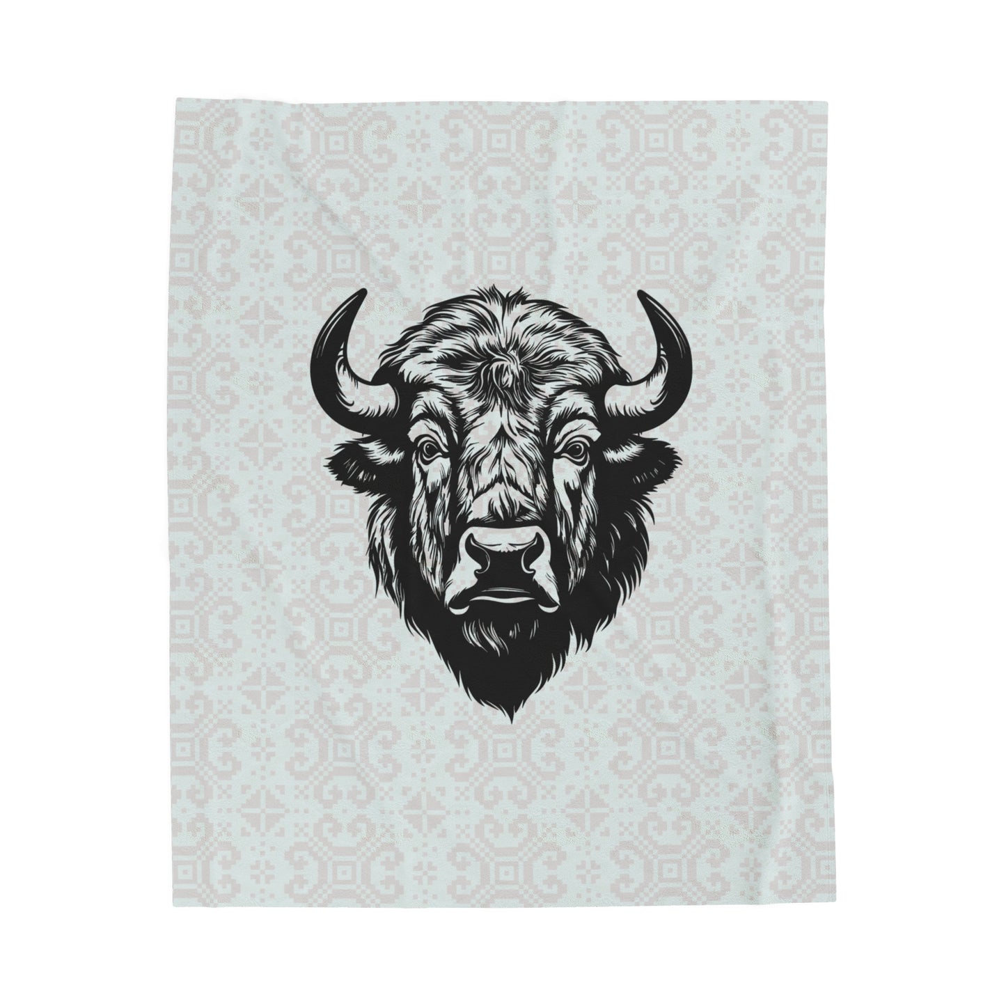 Bison Design Velveteen Plush Blanket