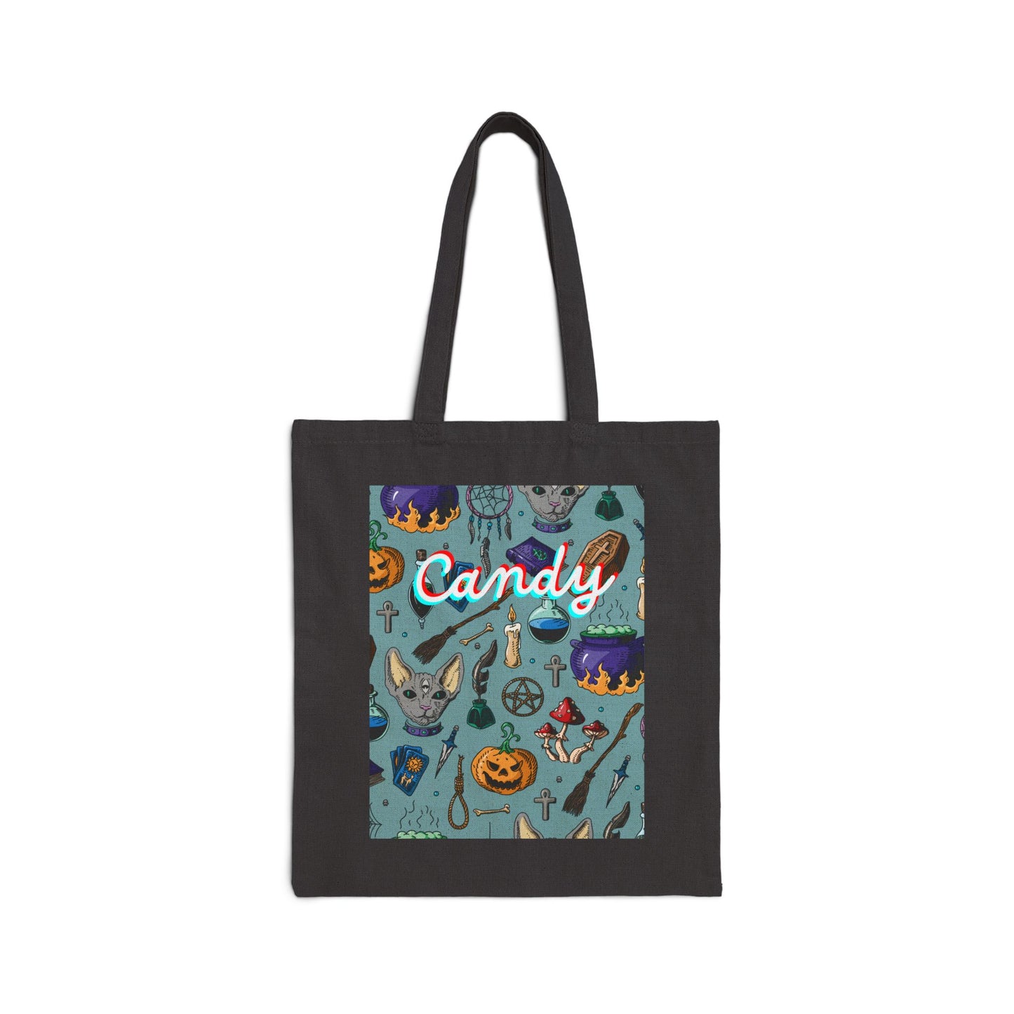 Witchy Candy Trick or Treat Cotton Canvas Tote Bag