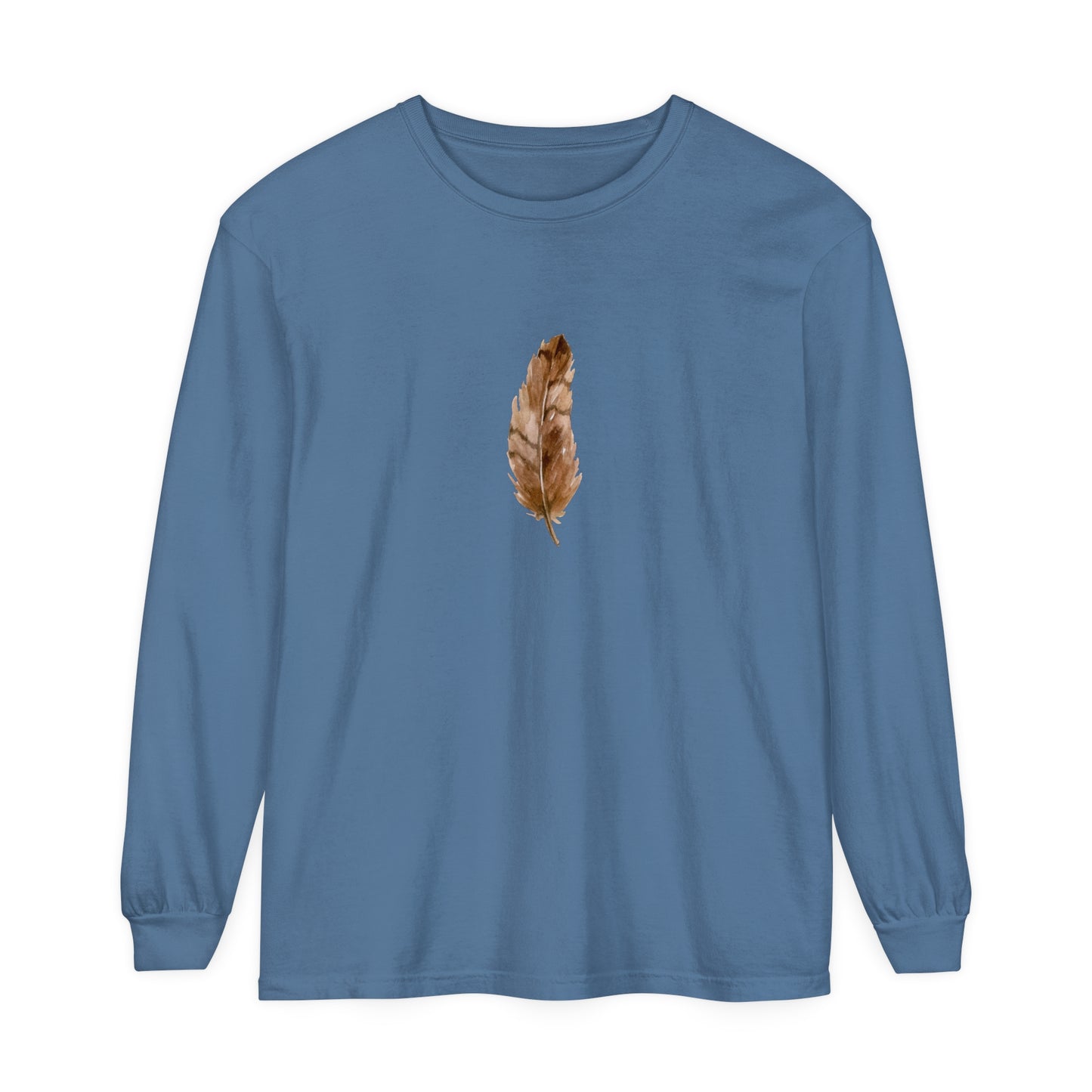 Hawk Feather Unisex Garment-dyed Long Sleeve T-Shirt