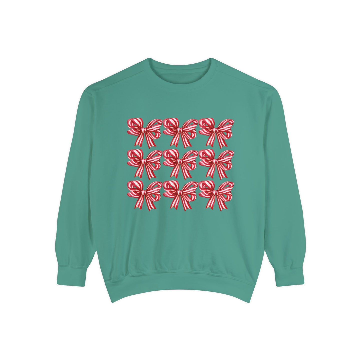 Holiday Bows Unisex Garment-Dyed Sweatshirt