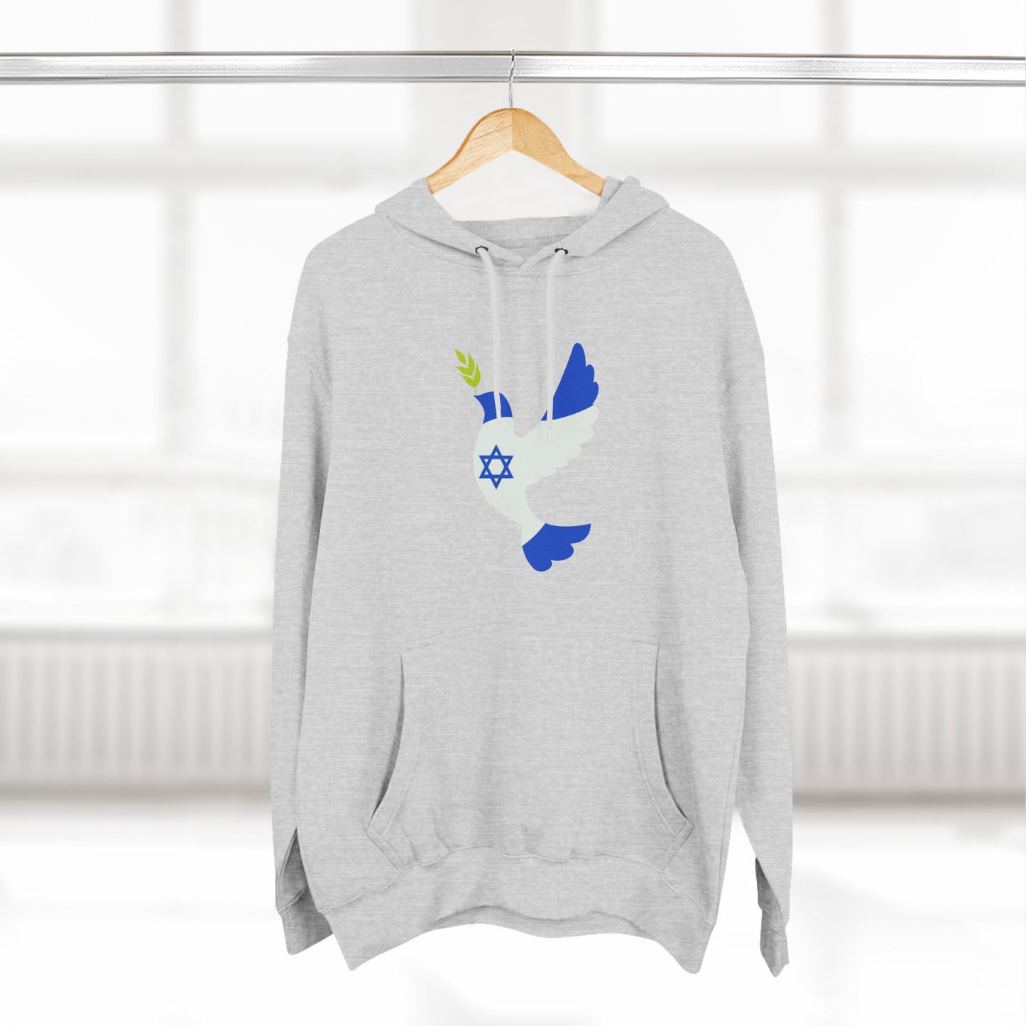 Hanukkah Dove Three-Panel Fleece Hoodie