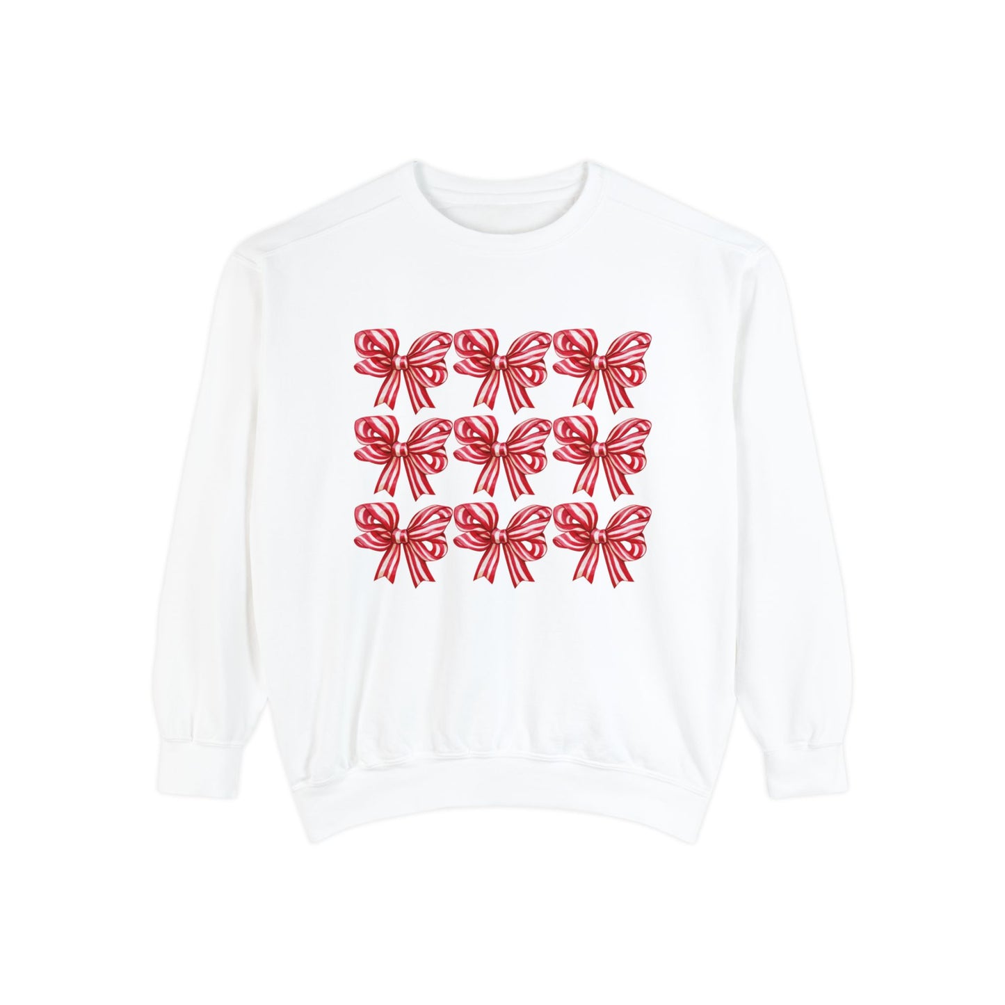 Holiday Bows Unisex Garment-Dyed Sweatshirt