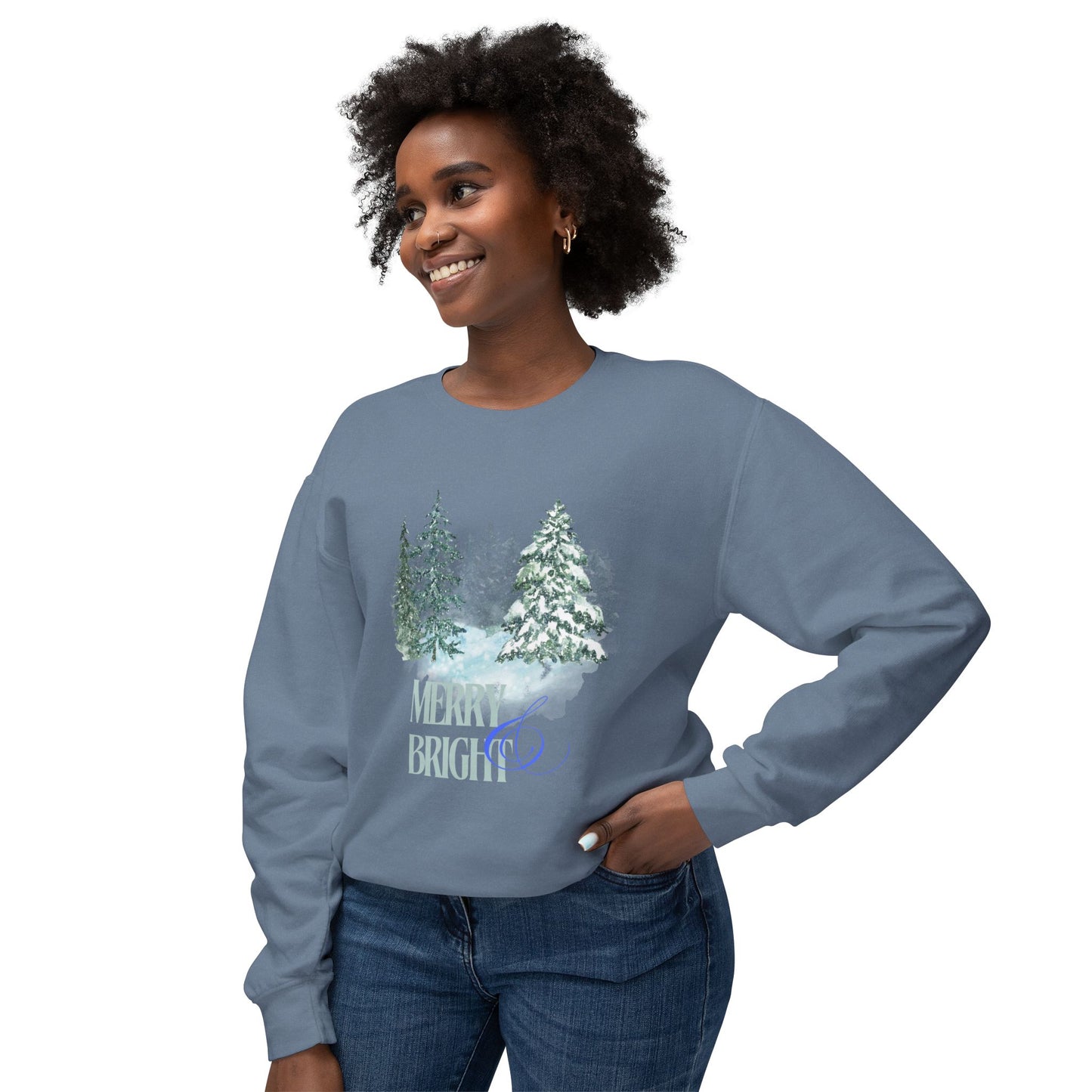 Merry & Bright Unisex Lightweight Crewneck Sweatshirt