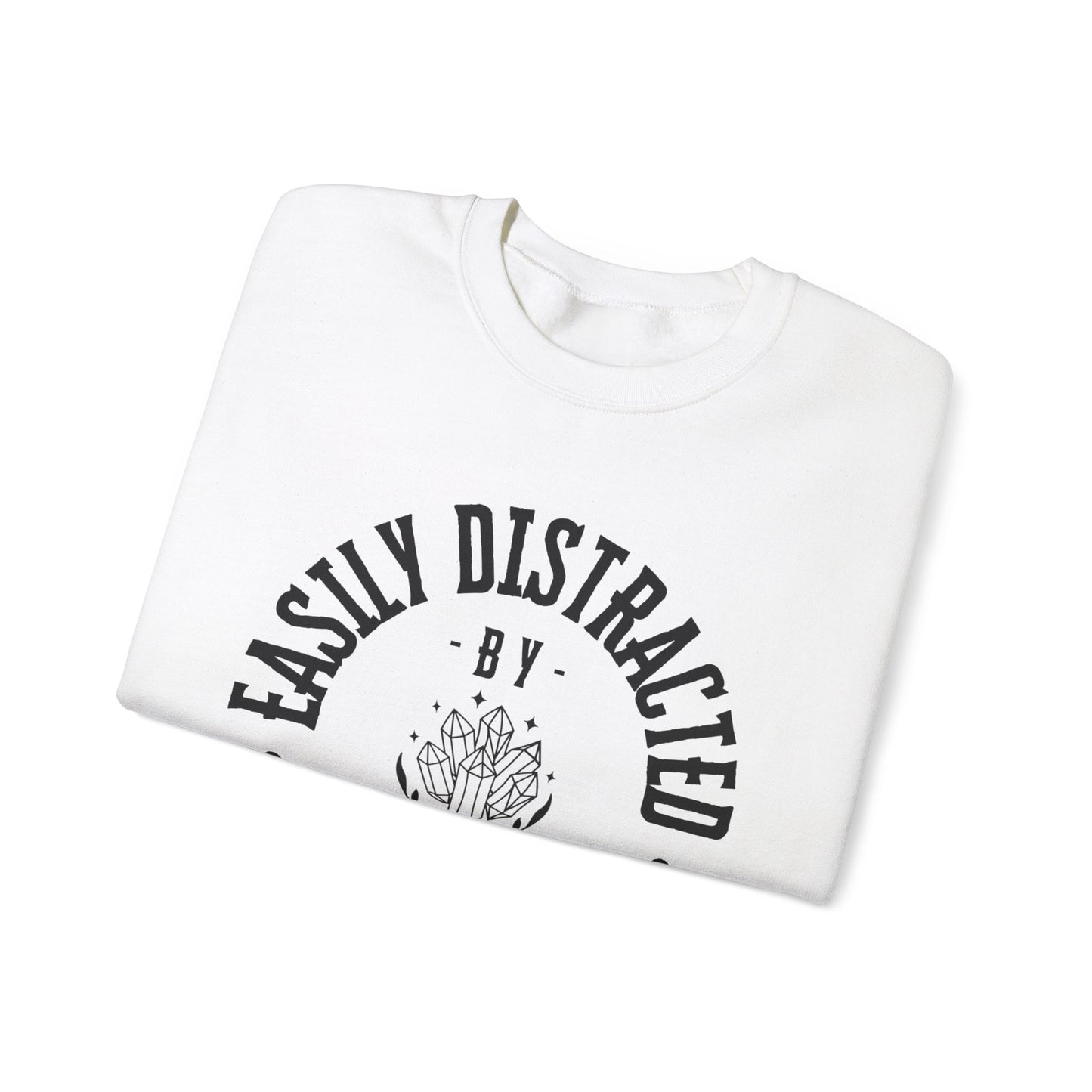 Easily Distracted by Crystals Unisex Heavy Blend™ Crewneck Sweatshirt