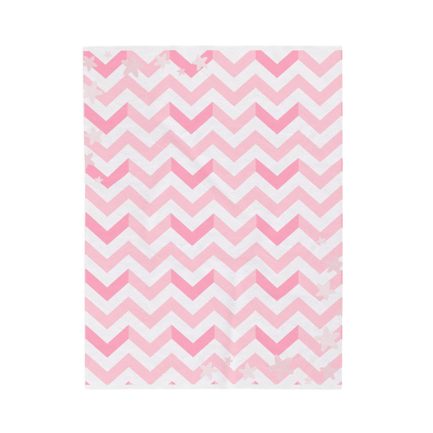 Velveteen Plush Blanket - Pink Chevron Cozy