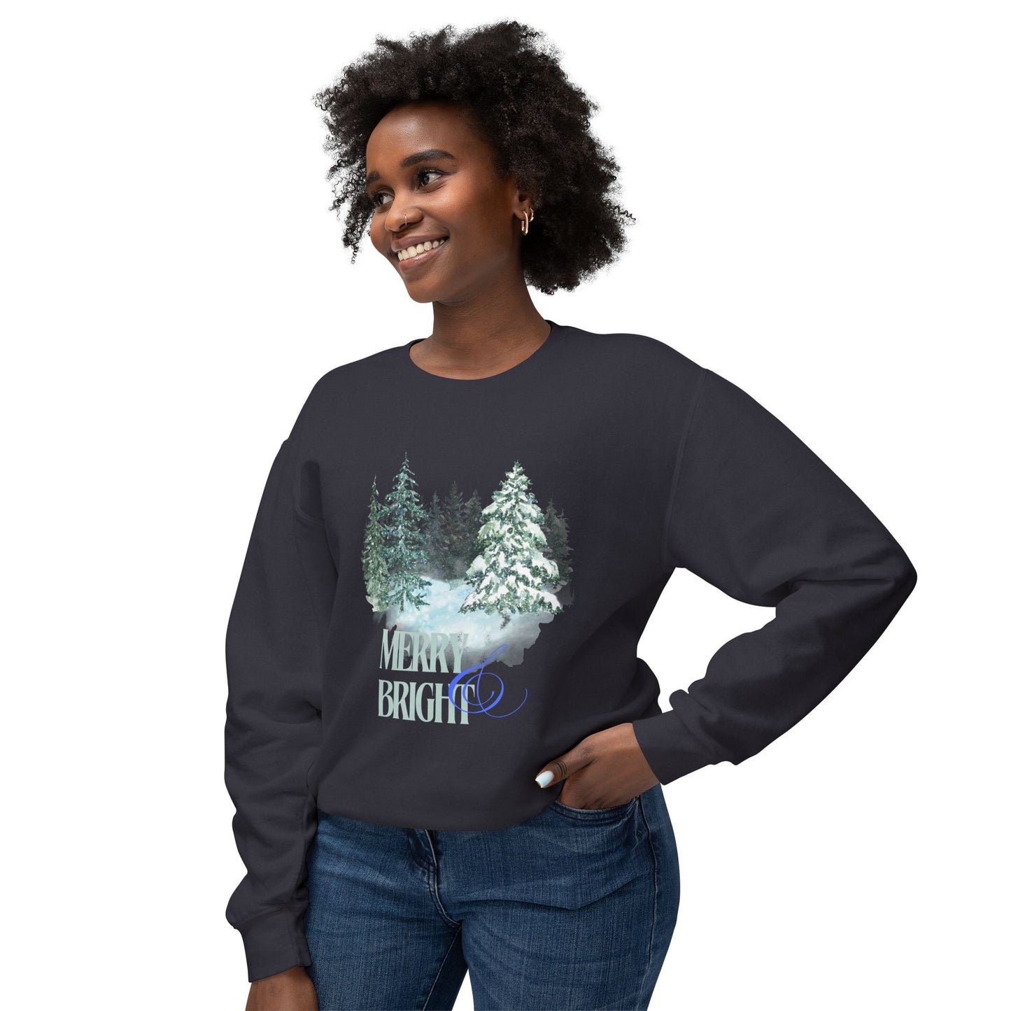 Merry & Bright Unisex Lightweight Crewneck Sweatshirt