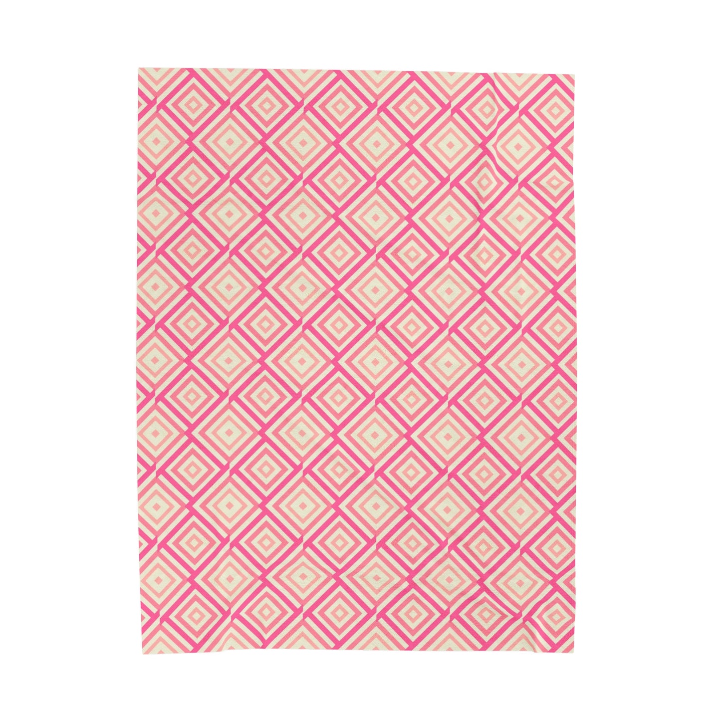 Pink Diamonds Velveteen Plush Blanket