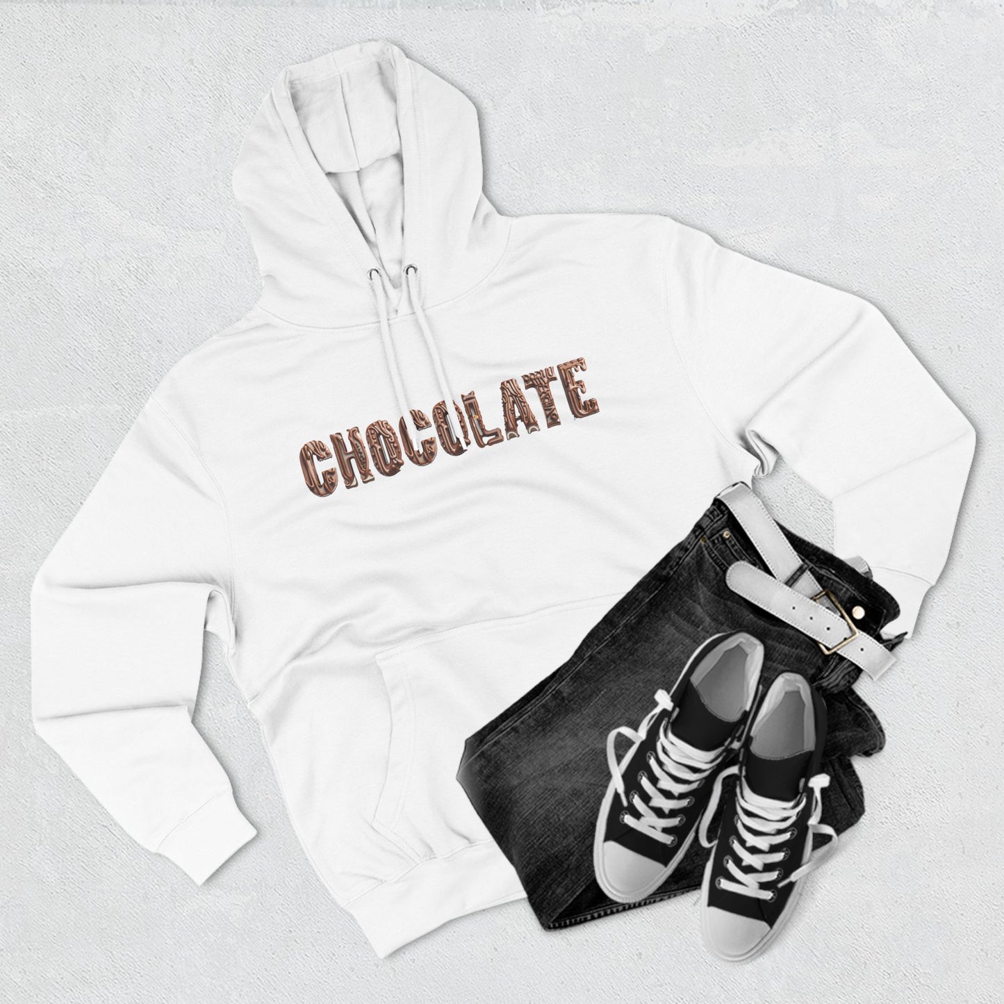 Chocolate Three-Panel Fleece Hoodie