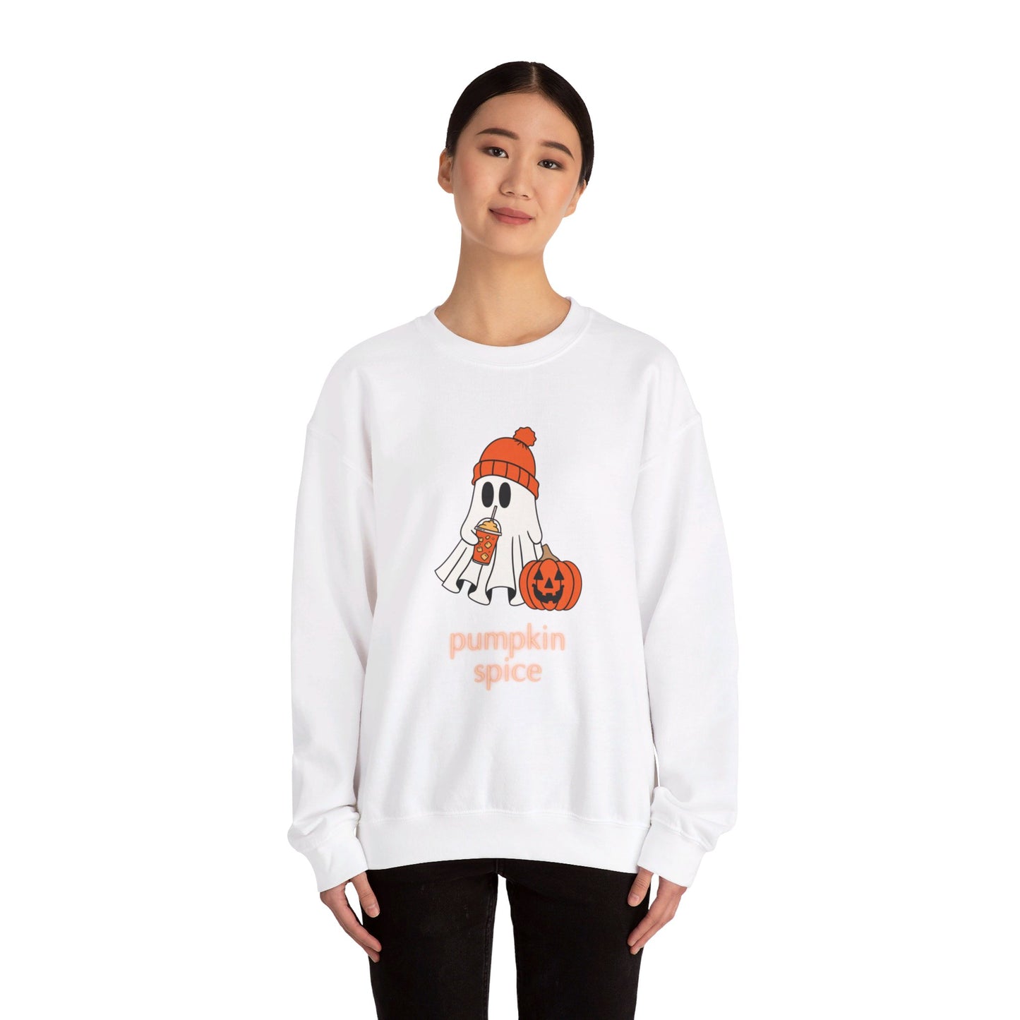 Pumpkin Spice Ghost Unisex Heavy Blend™ Crewneck Sweatshirt