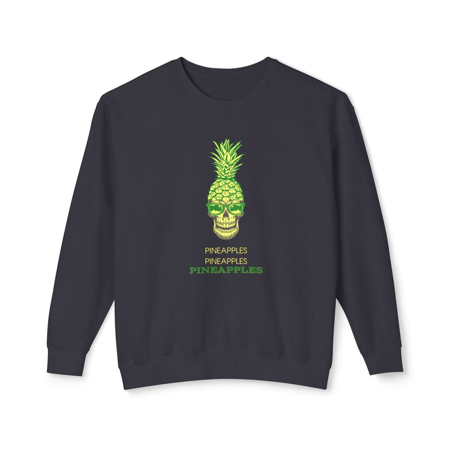 Pineapples Skull Unisex Lightweight Crewneck Sweatshirt