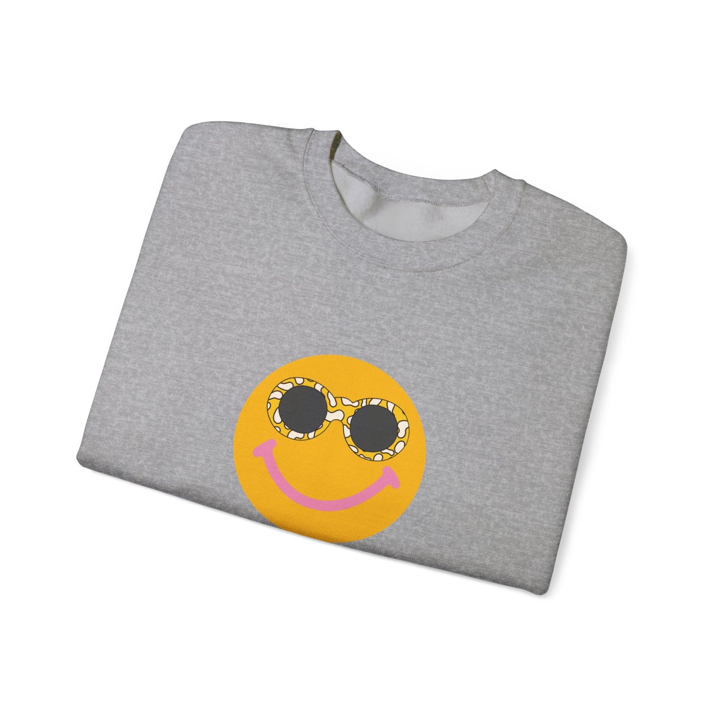 Hippy Happy Face Unisex Heavy Blend™ Crewneck Sweatshirt