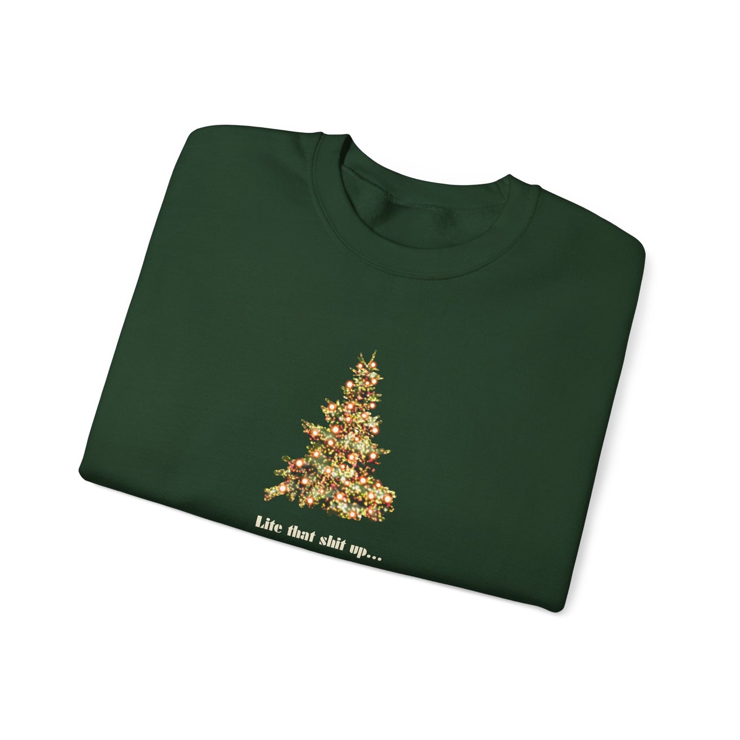 Lite That Shiii Up Christmas Adult Unisex Heavy Blend™ Crewneck Sweatshirt