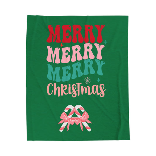 Merry Merry Velveteen Plush Blanket