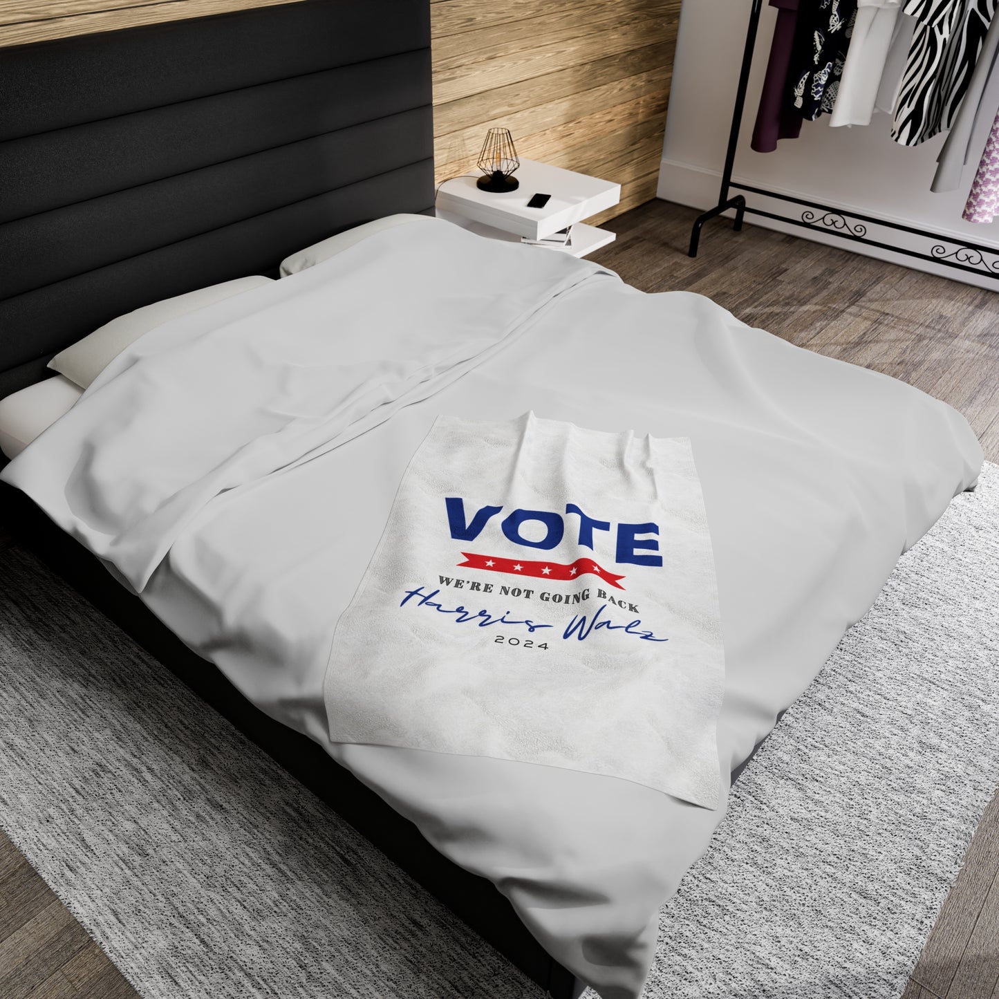 Vote 2024 Velveteen Plush Blanket