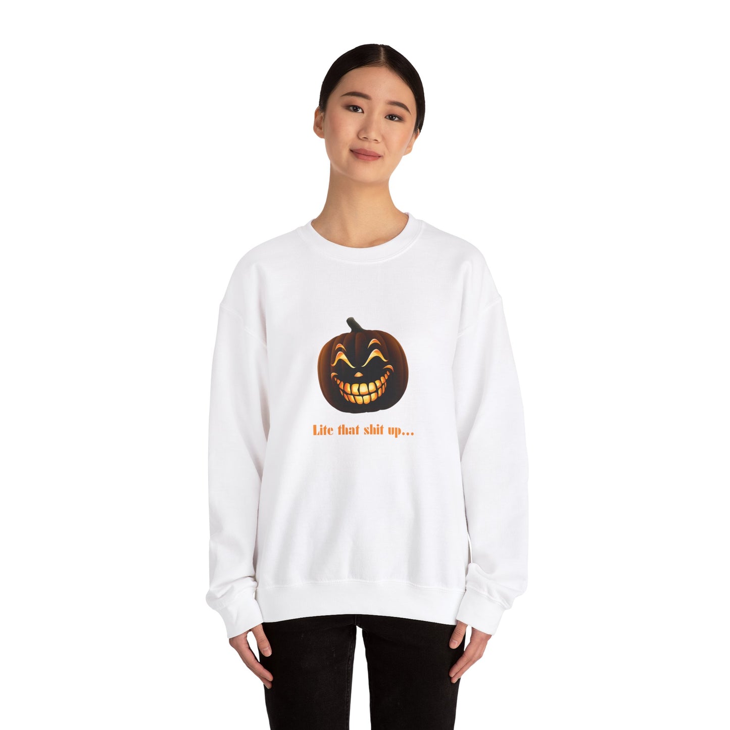 Lite That Shit Up Halloween Adult Unisex Heavy Blend™ Crewneck Sweatshirt