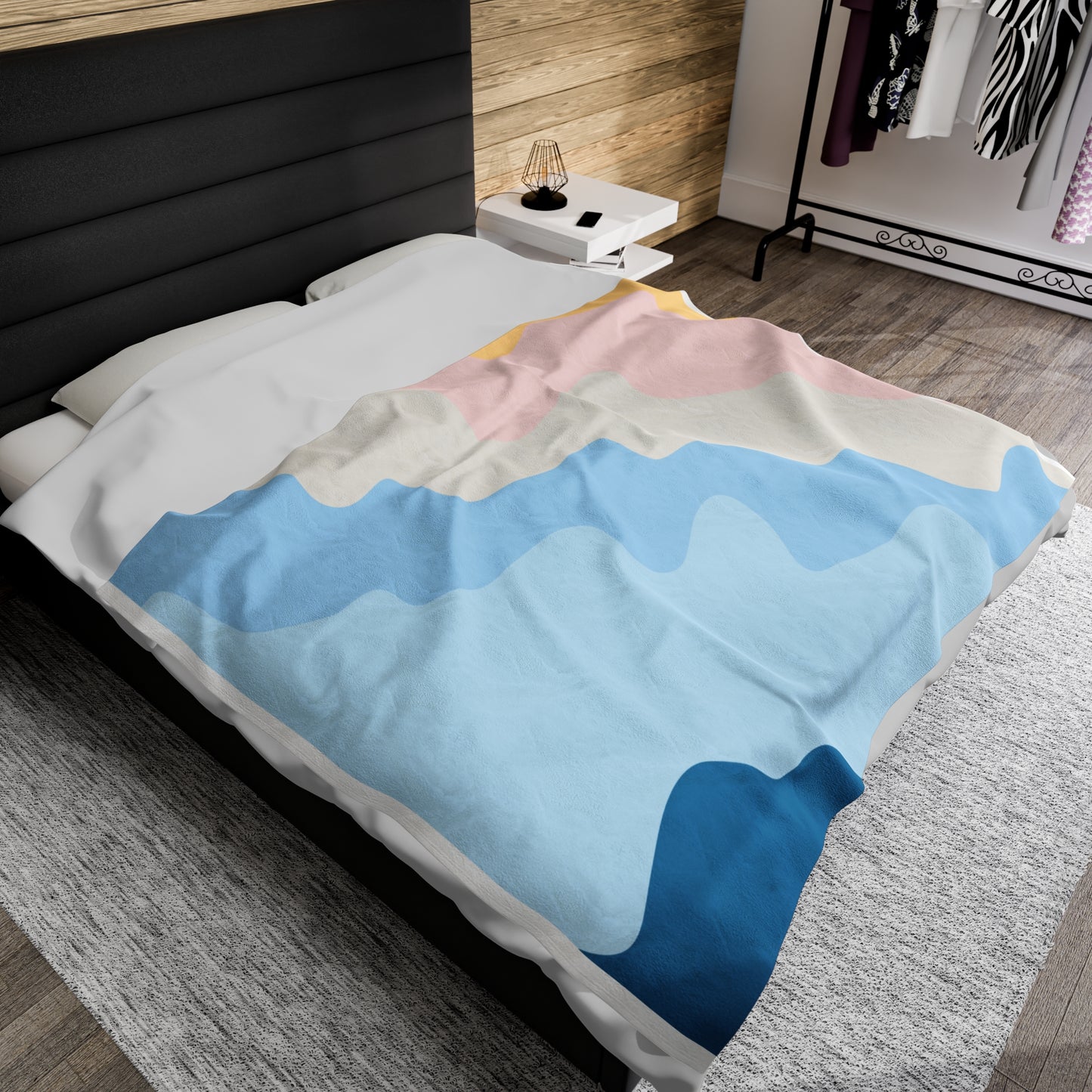 Pastel Waves Velveteen Plush Blanket