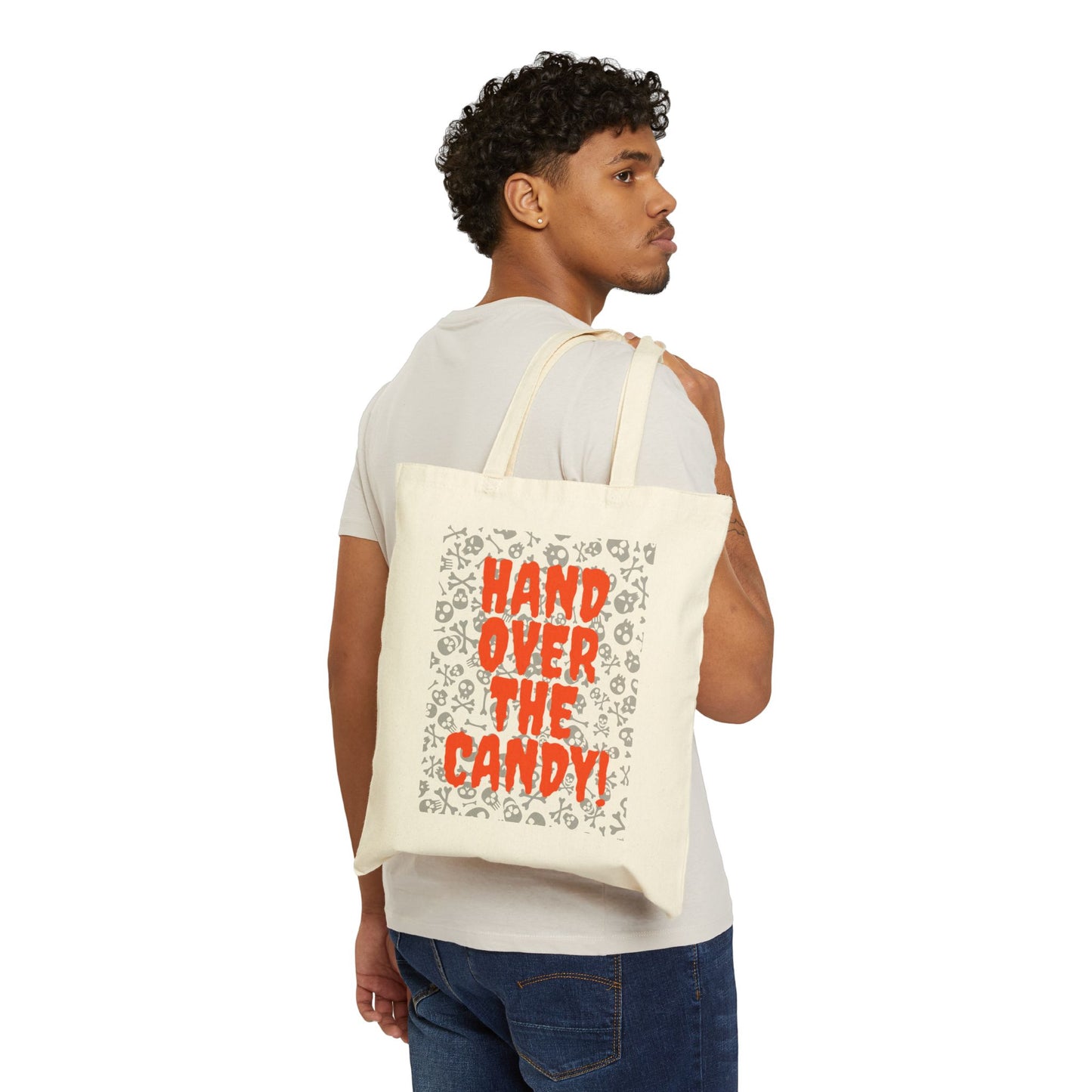 Hand Over the Candy Trick or Treat Cotton Canvas Tote Bag