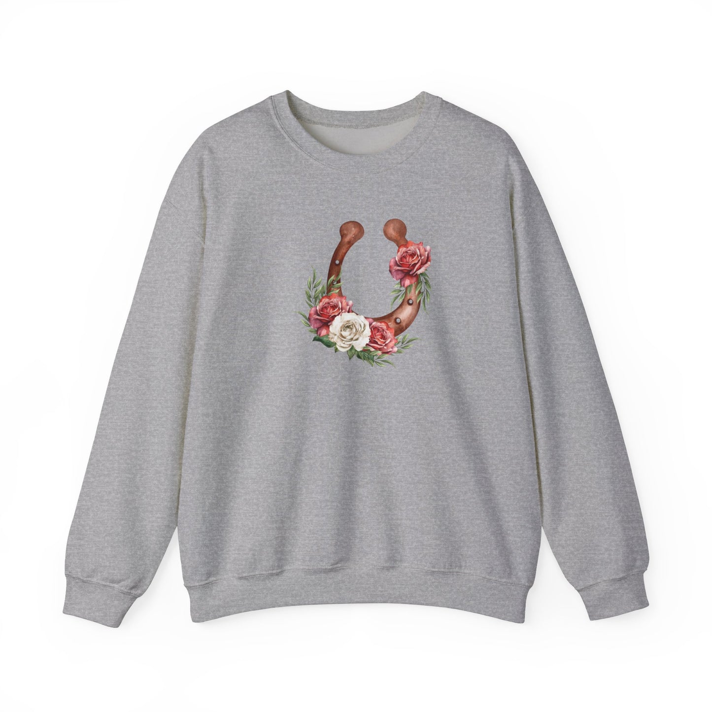 Floral Horseshoe Unisex Heavy Blend™ Crewneck Sweatshirt