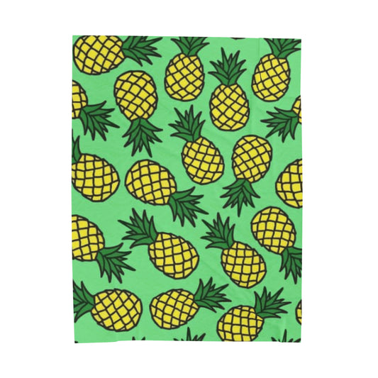 Pineapples! Velveteen Plush Blanket