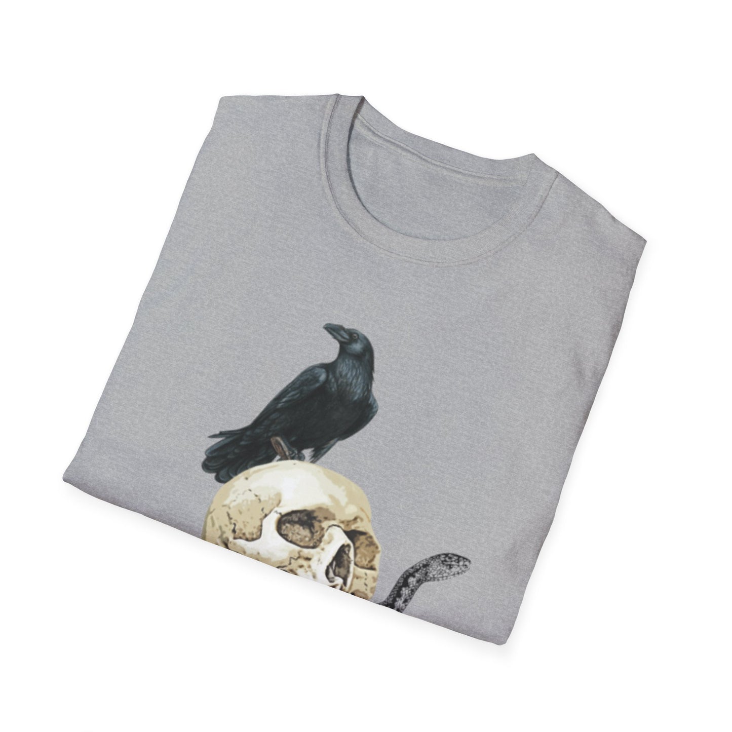 Snake Raven Skull Unisex Softstyle T-Shirt