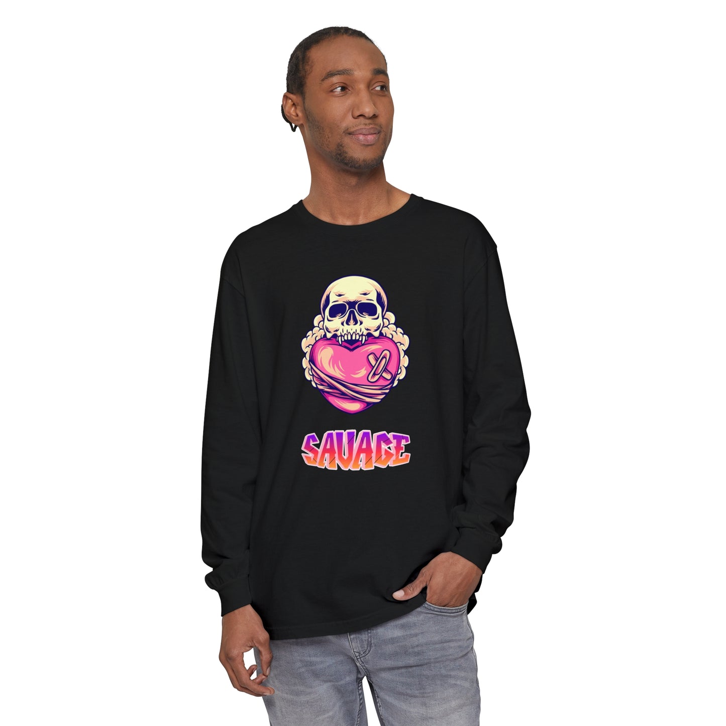 Savage Heart Unisex Garment-dyed Long Sleeve T-Shirt