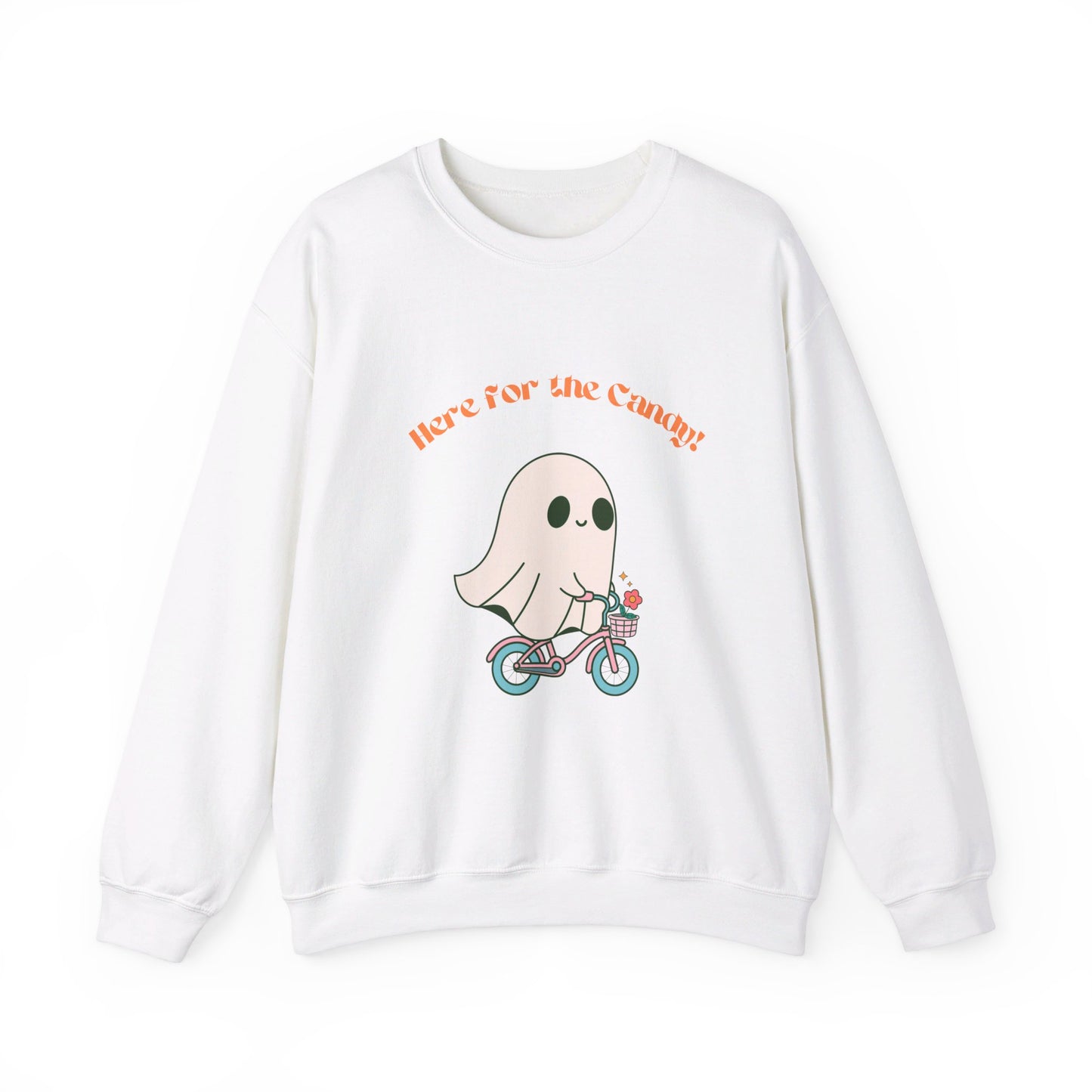 Here for the Candy Ghost Bicycle Unisex Heavy Blend™ Crewneck Sweatshirt