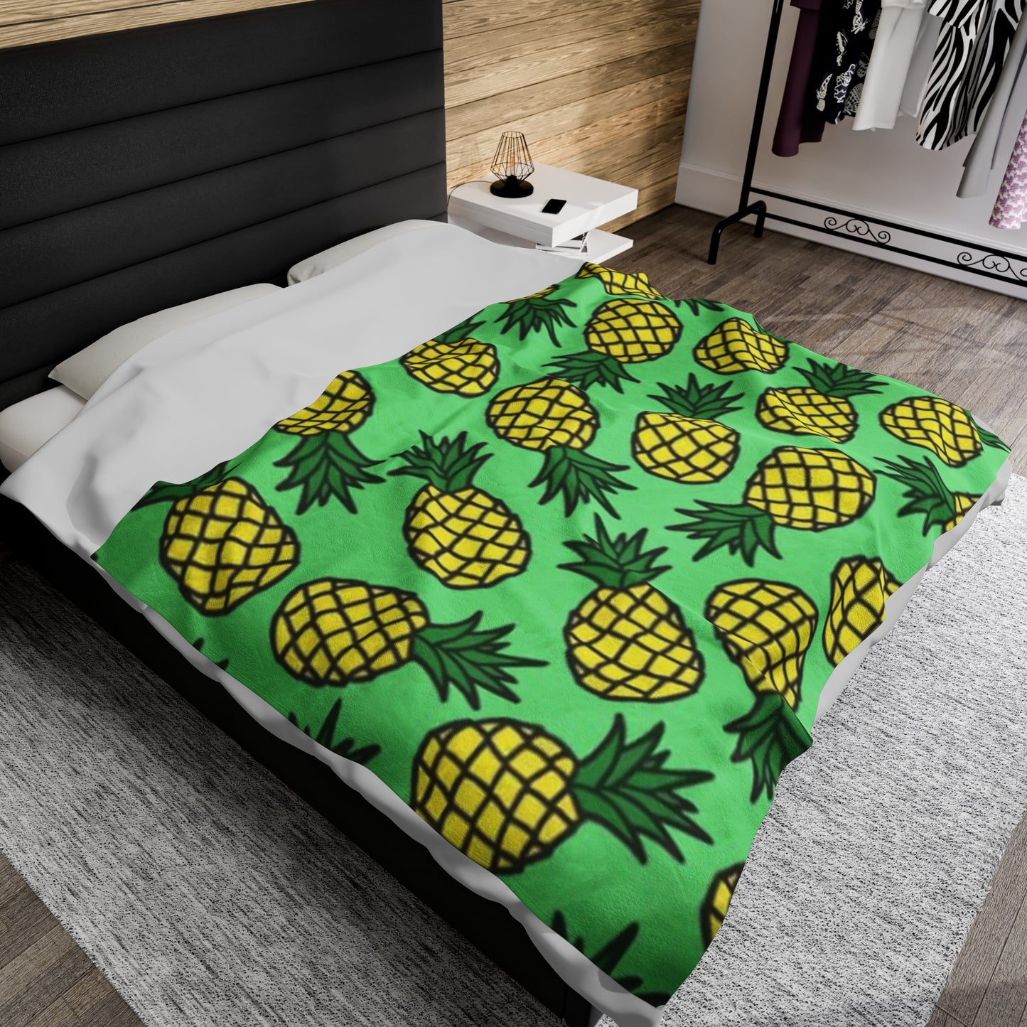 Pineapples! Velveteen Plush Blanket