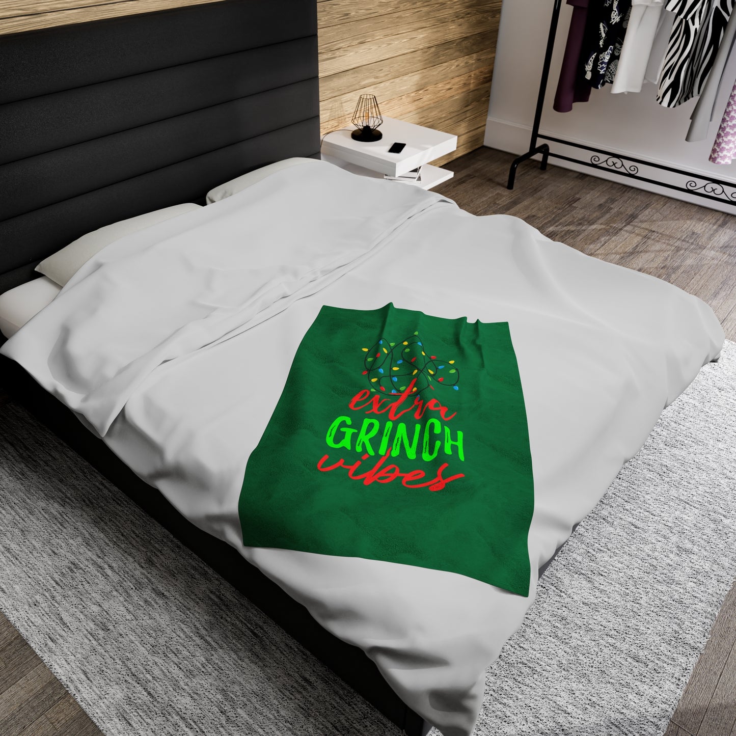 Grinch Vibes Velveteen Plush Blanket