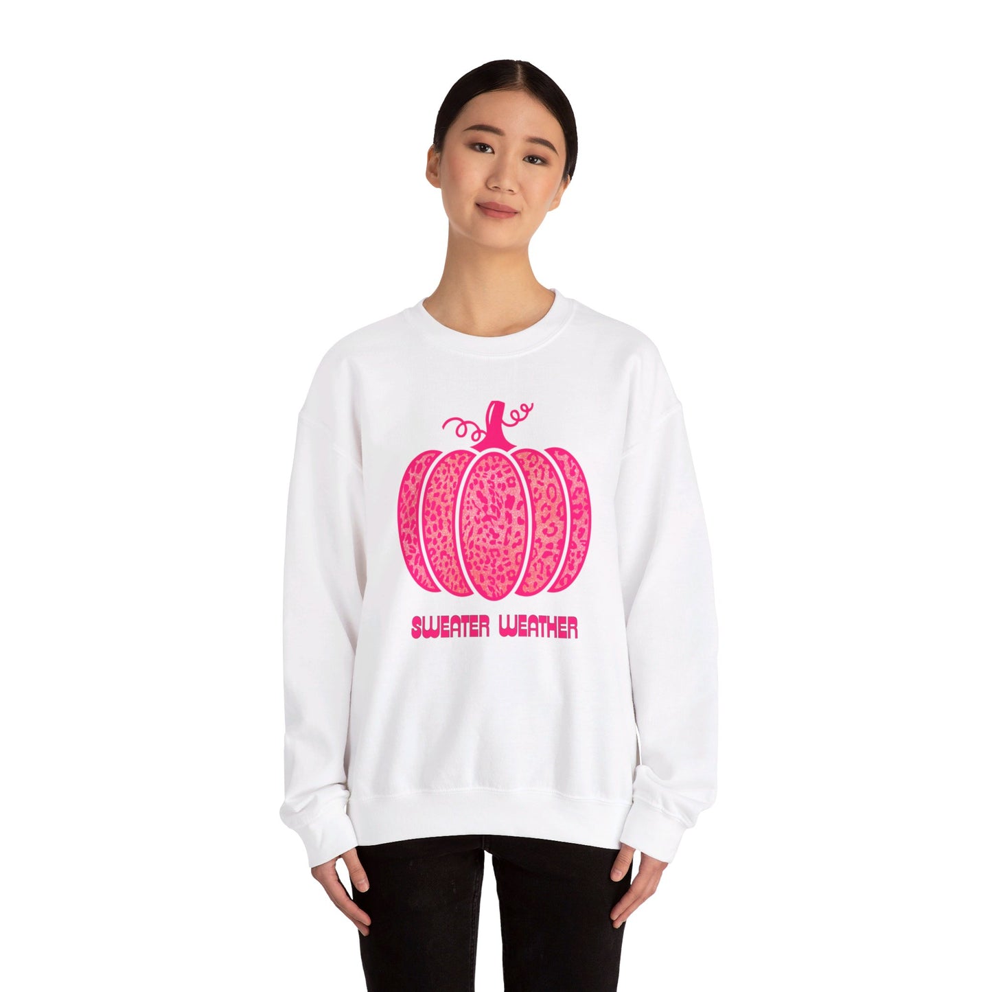 Pink Sweater Weather Unisex Heavy Blend™ Crewneck Sweatshirt