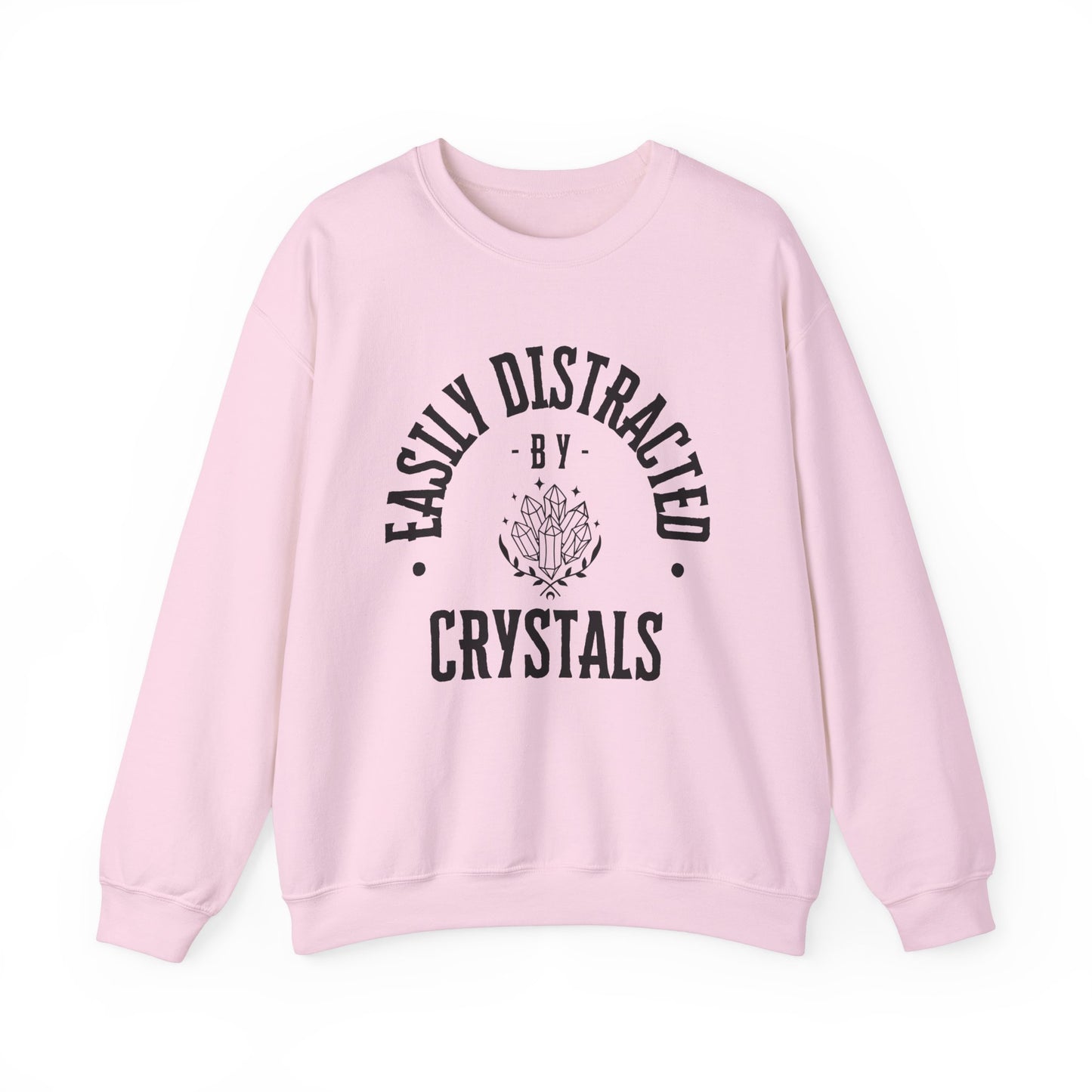 Easily Distracted by Crystals Unisex Heavy Blend™ Crewneck Sweatshirt